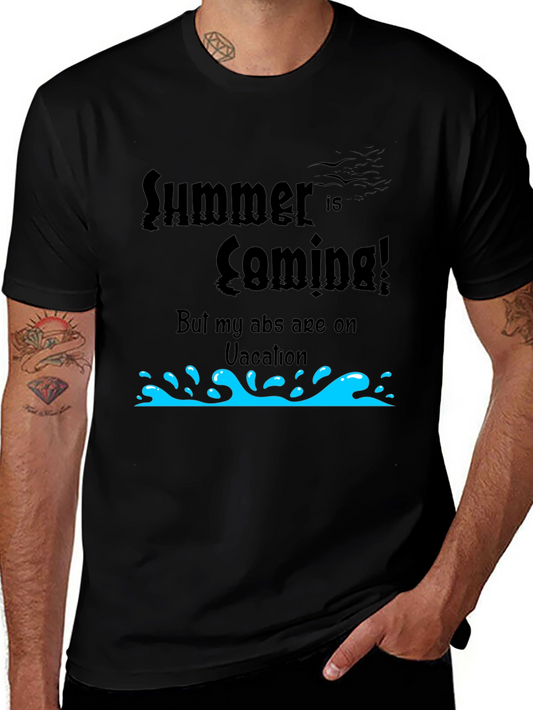 Summer Abs Vacation Tee - Funny Mens T-Shirt