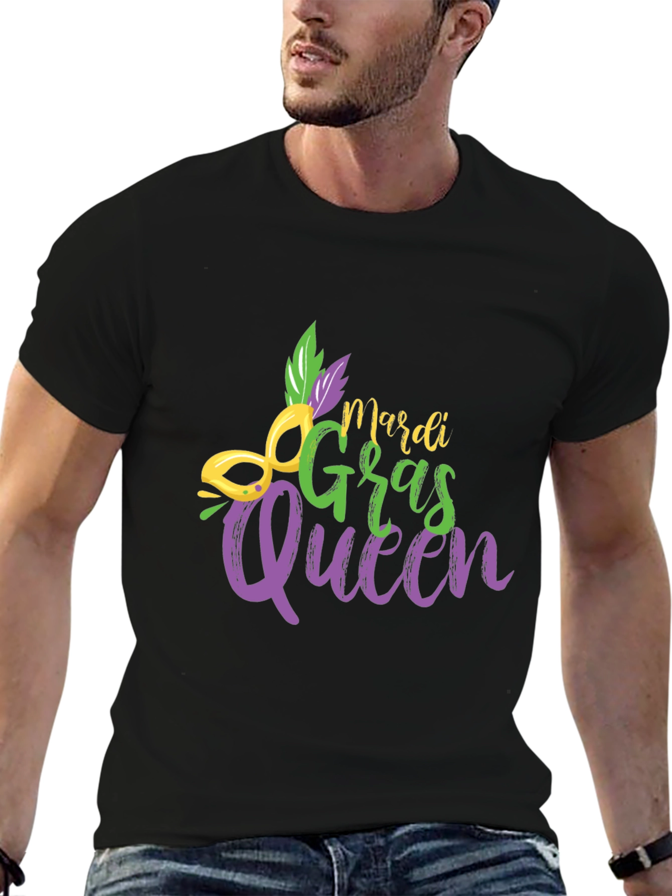 Mardi Gras Queen Black T-Shirt