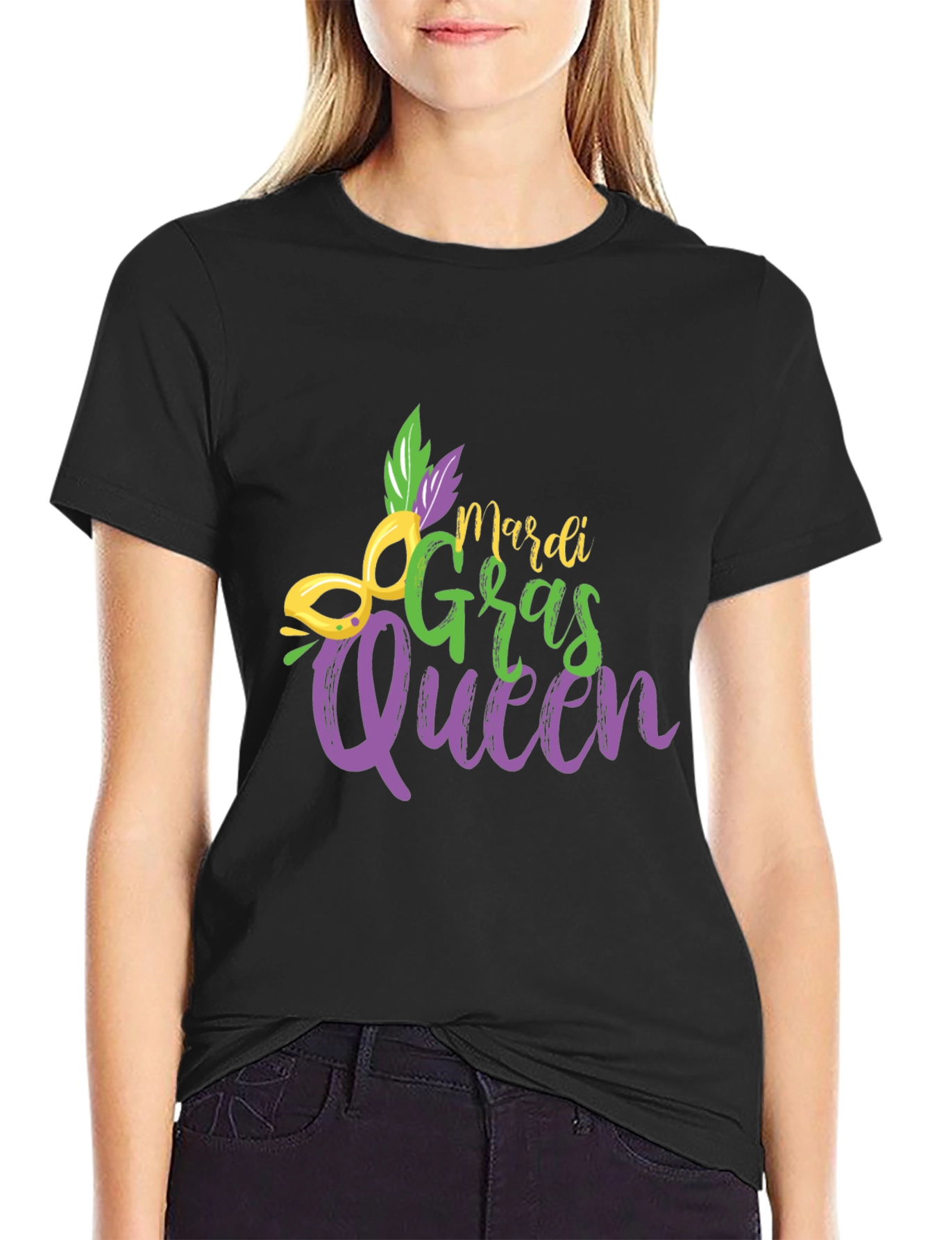 Mardi Gras Queen Black T-Shirt