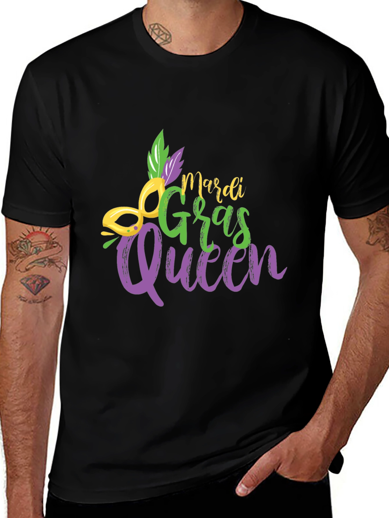 Mardi Gras Queen Black T-Shirt