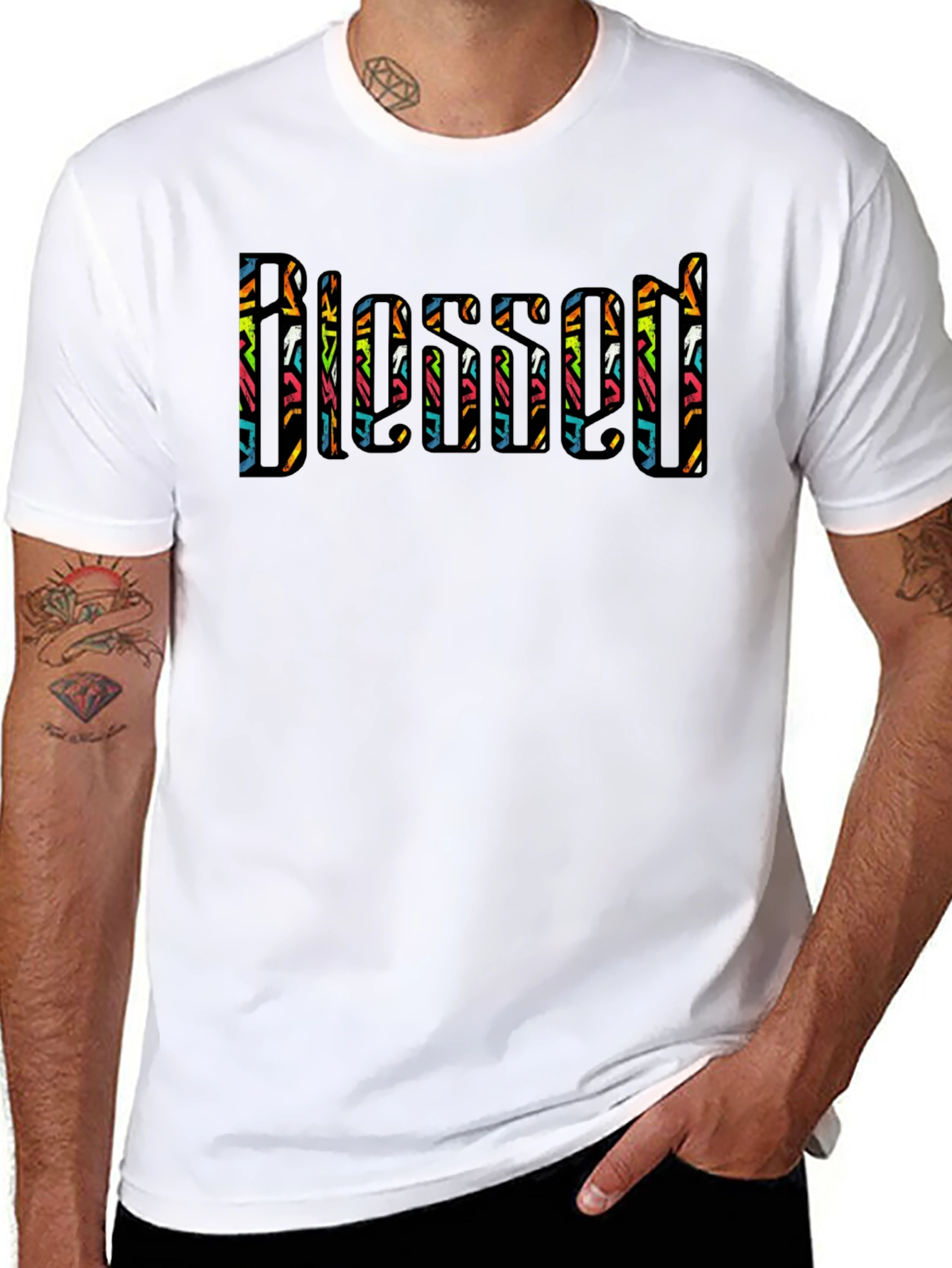 Blessed Graphic T-Shirt - Stylish Black Tee