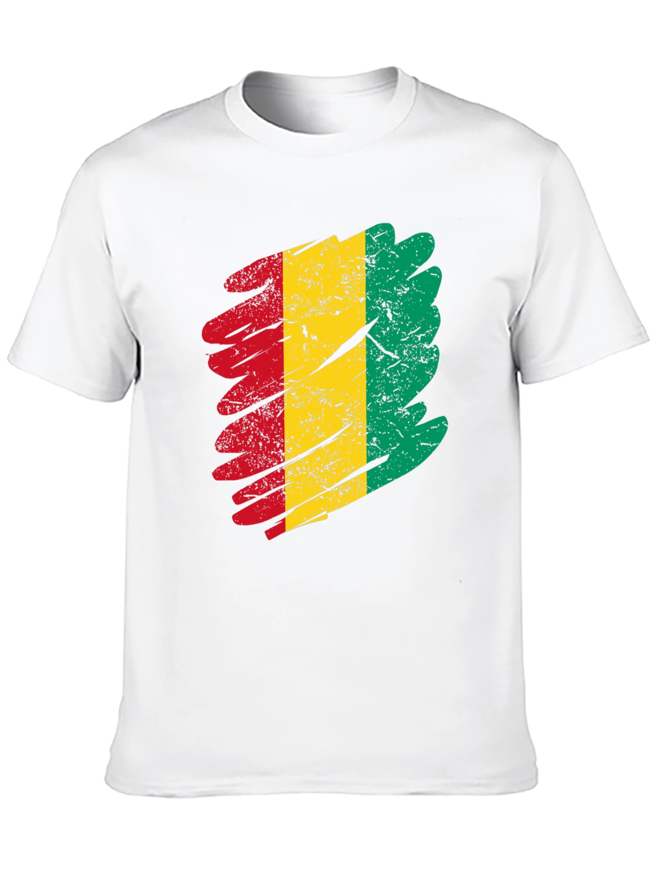 Guinea Flag Grunge T-Shirt - Black Tee