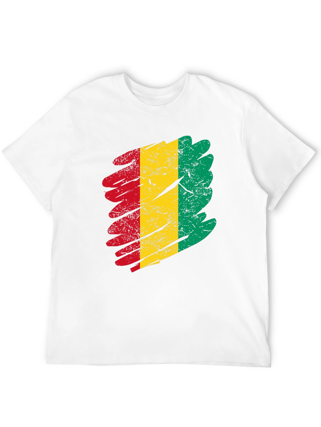 Guinea Flag Grunge T-Shirt - Black Tee