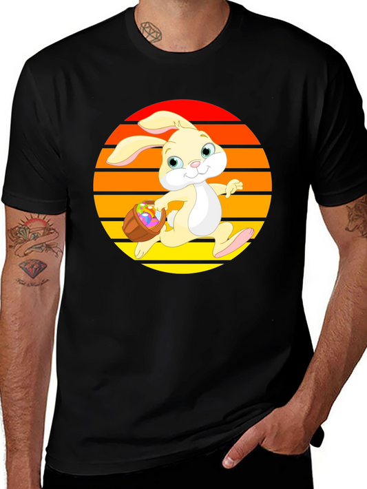 Easter Bunny Sunset Graphic Tee - Cute Holiday Apparel