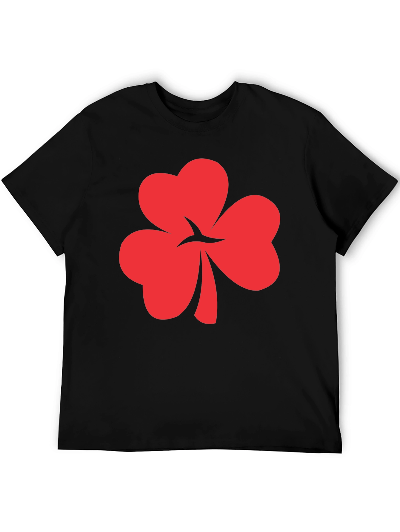 Red Shamrock Graphic Black Tee