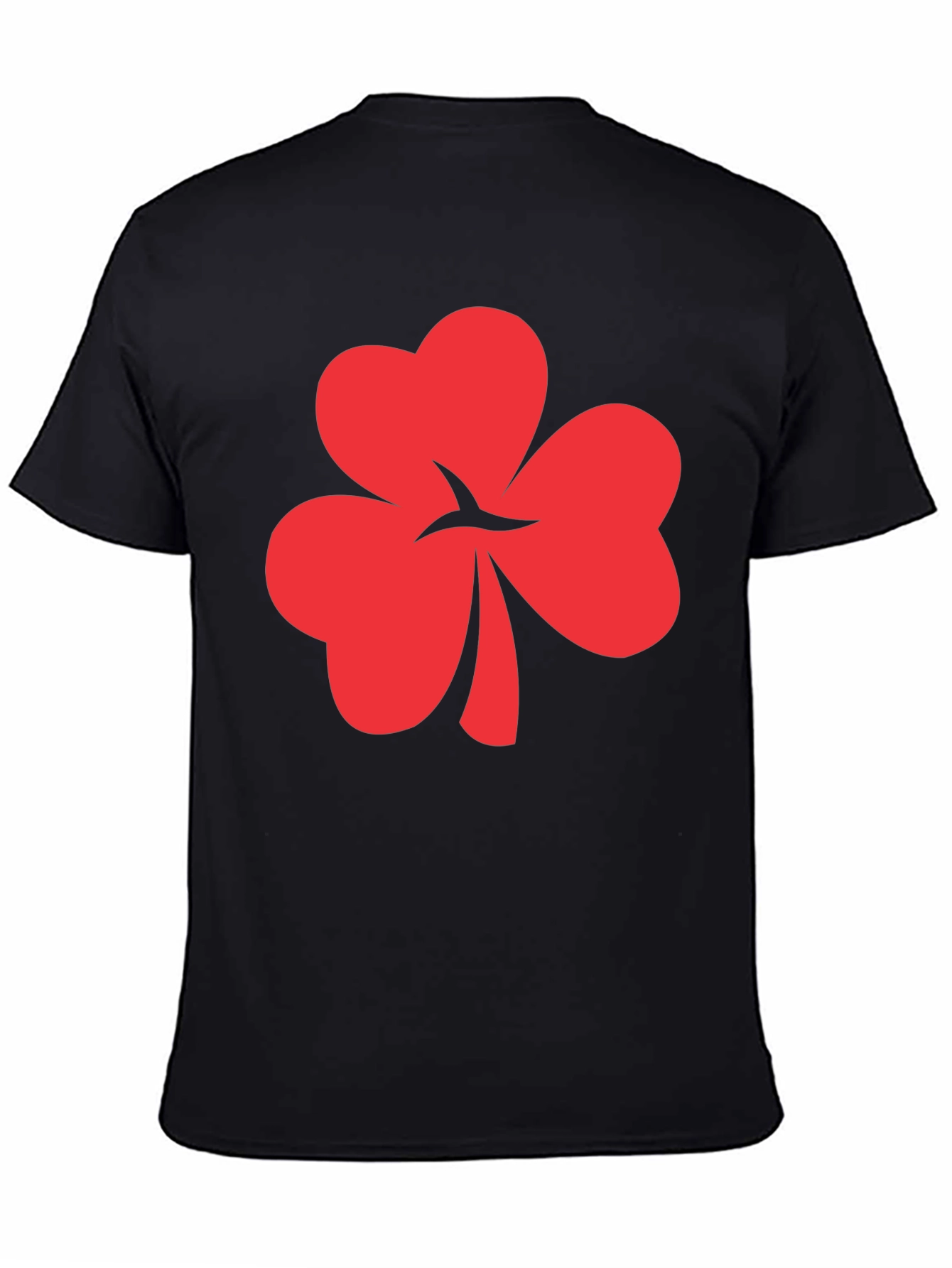 Red Shamrock Graphic Black Tee