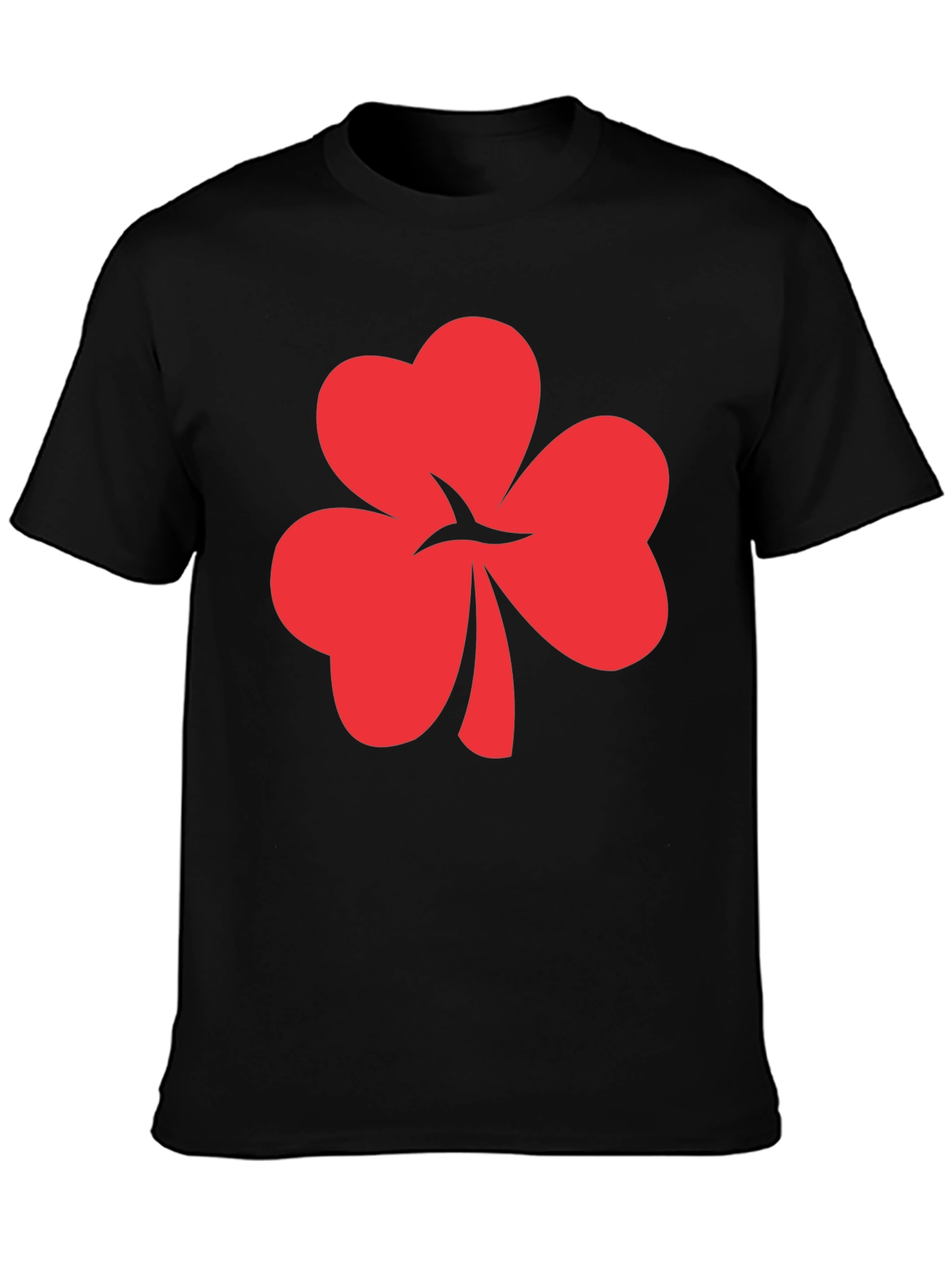 Red Shamrock Graphic Black Tee