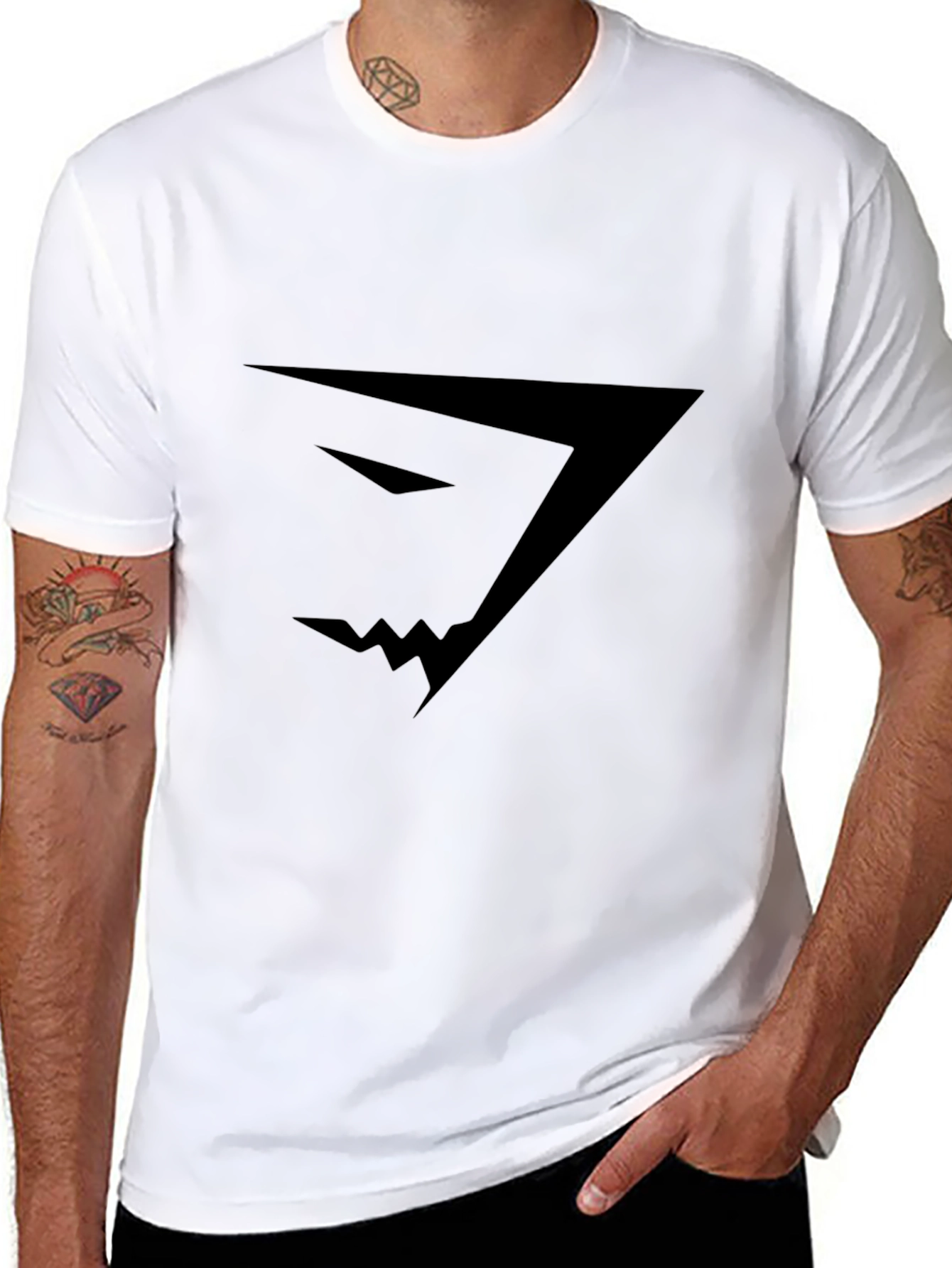 Mens Black Gym Shark Graphic T-Shirt