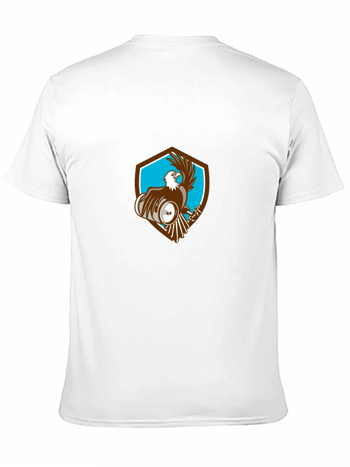 Mens Black T-Shirt with Eagle Shield Design