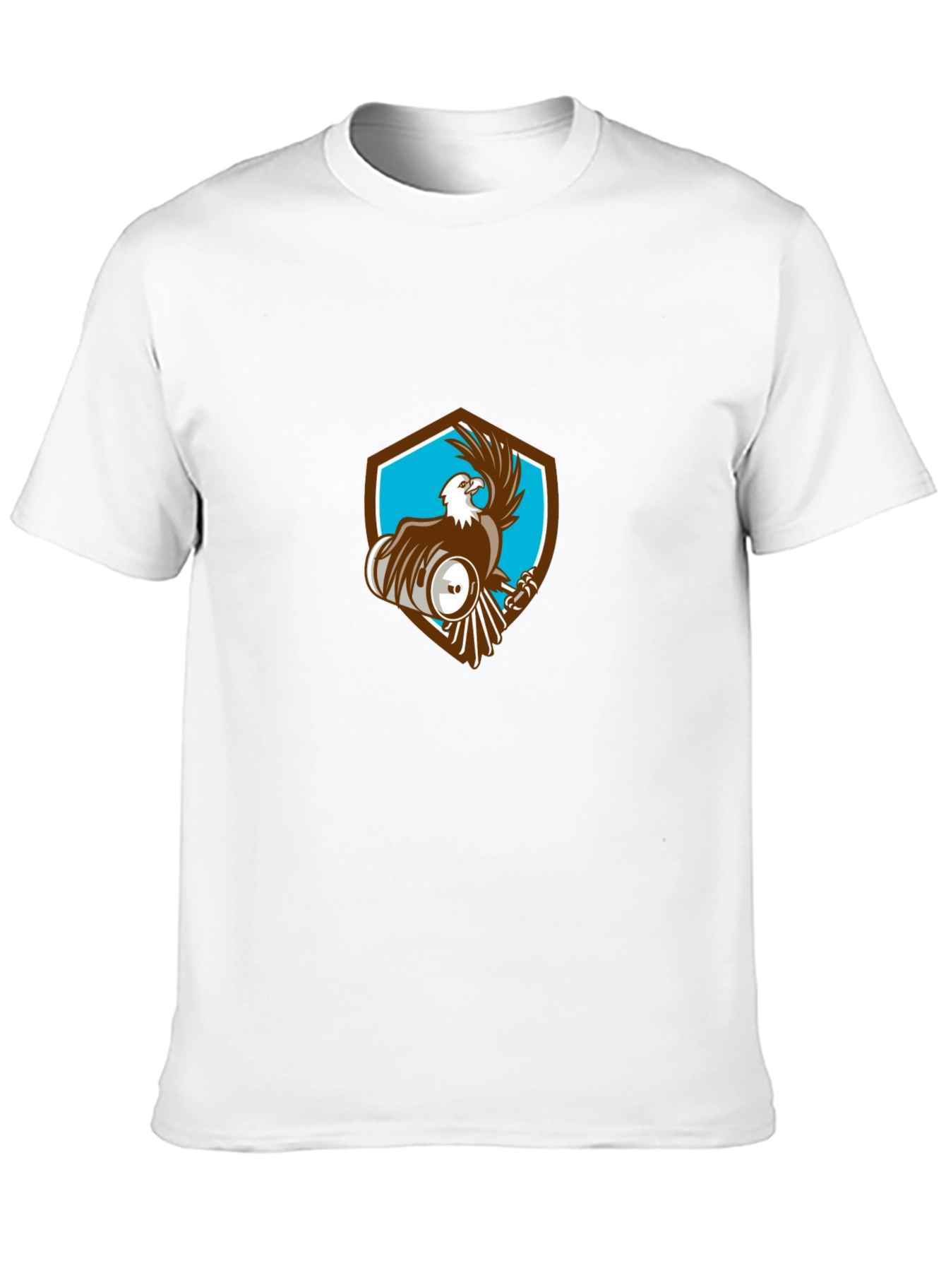 Mens Black T-Shirt with Eagle Shield Design