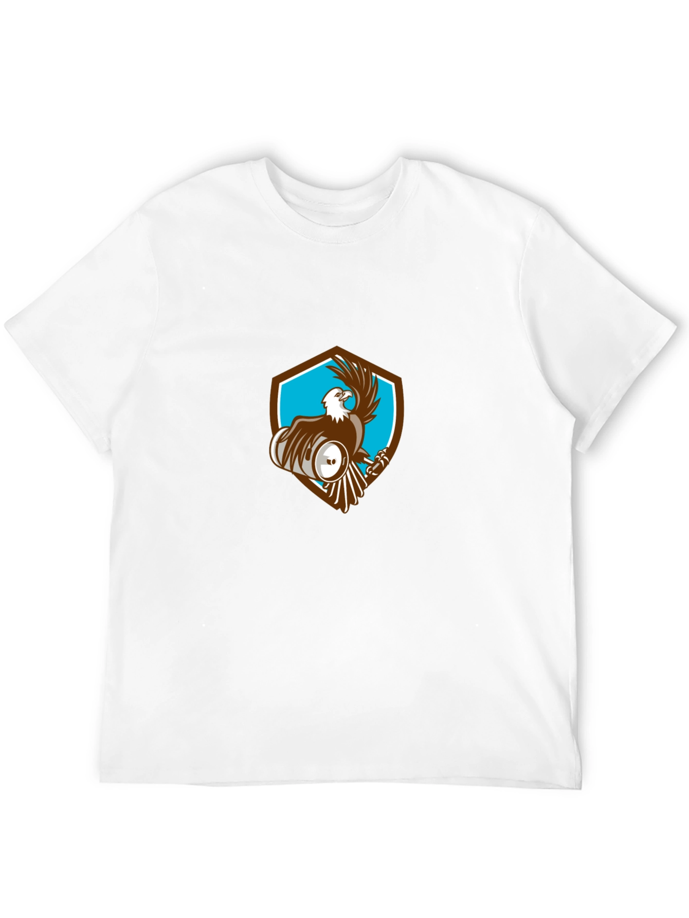 Mens Black T-Shirt with Eagle Shield Design