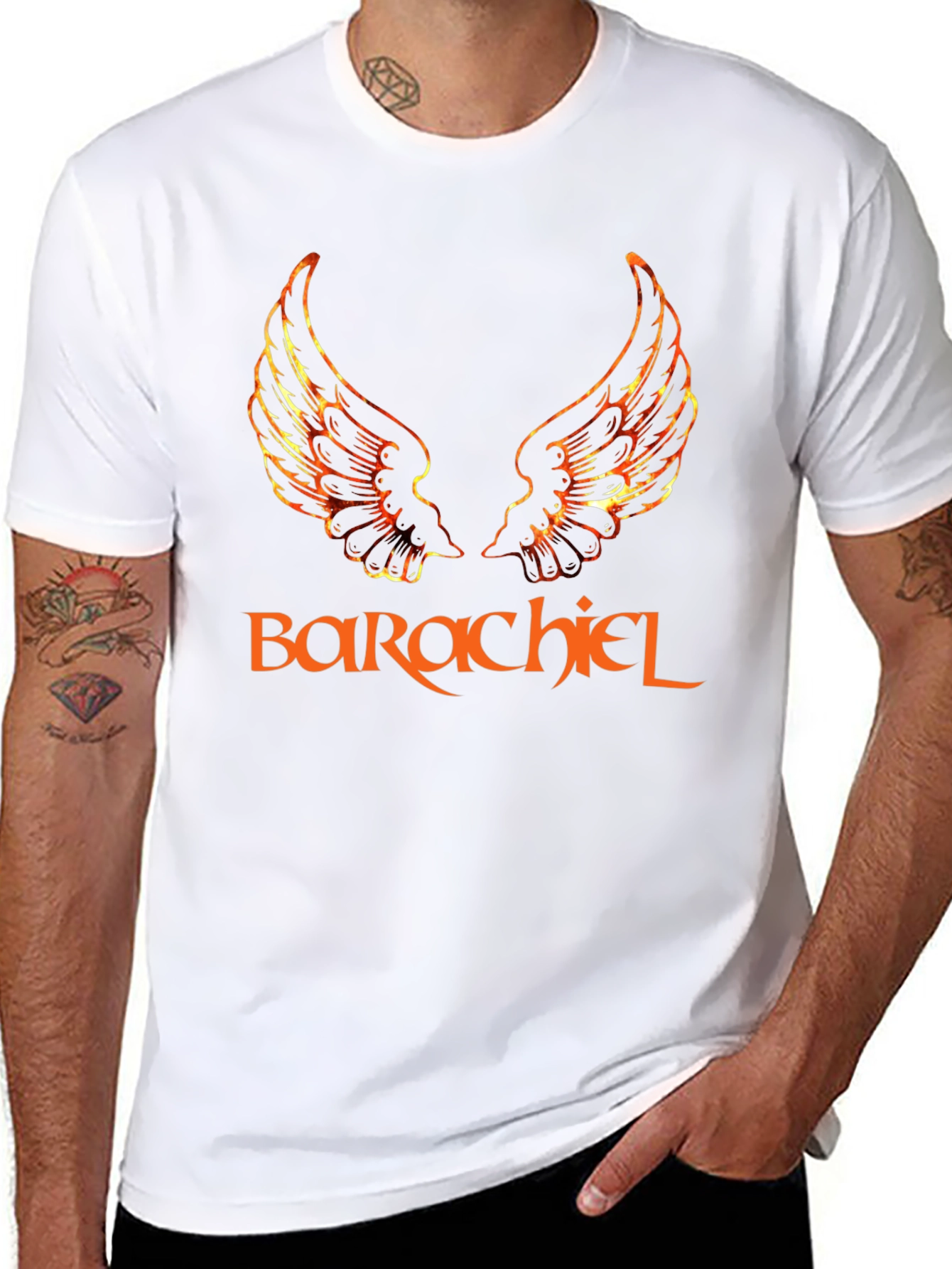 Barachiel Wings Graphic Black T-Shirt