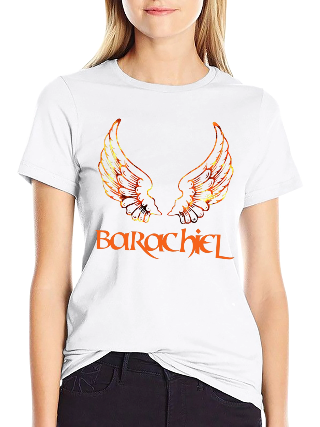 Barachiel Wings Graphic Black T-Shirt