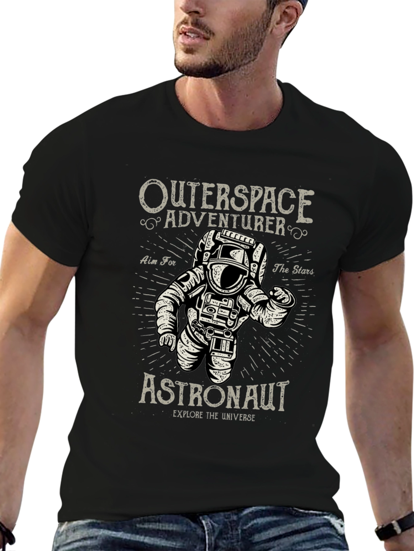 Outerspace Astronaut Graphic T-Shirt