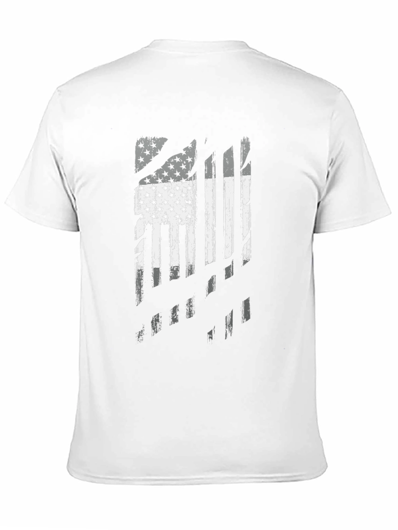 Distressed American Flag Graphic Black T-Shirt