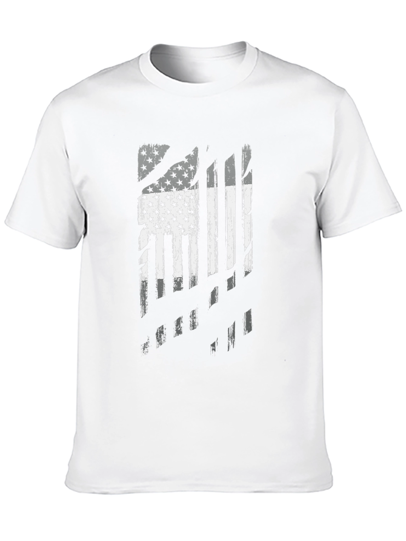 Distressed American Flag Graphic Black T-Shirt