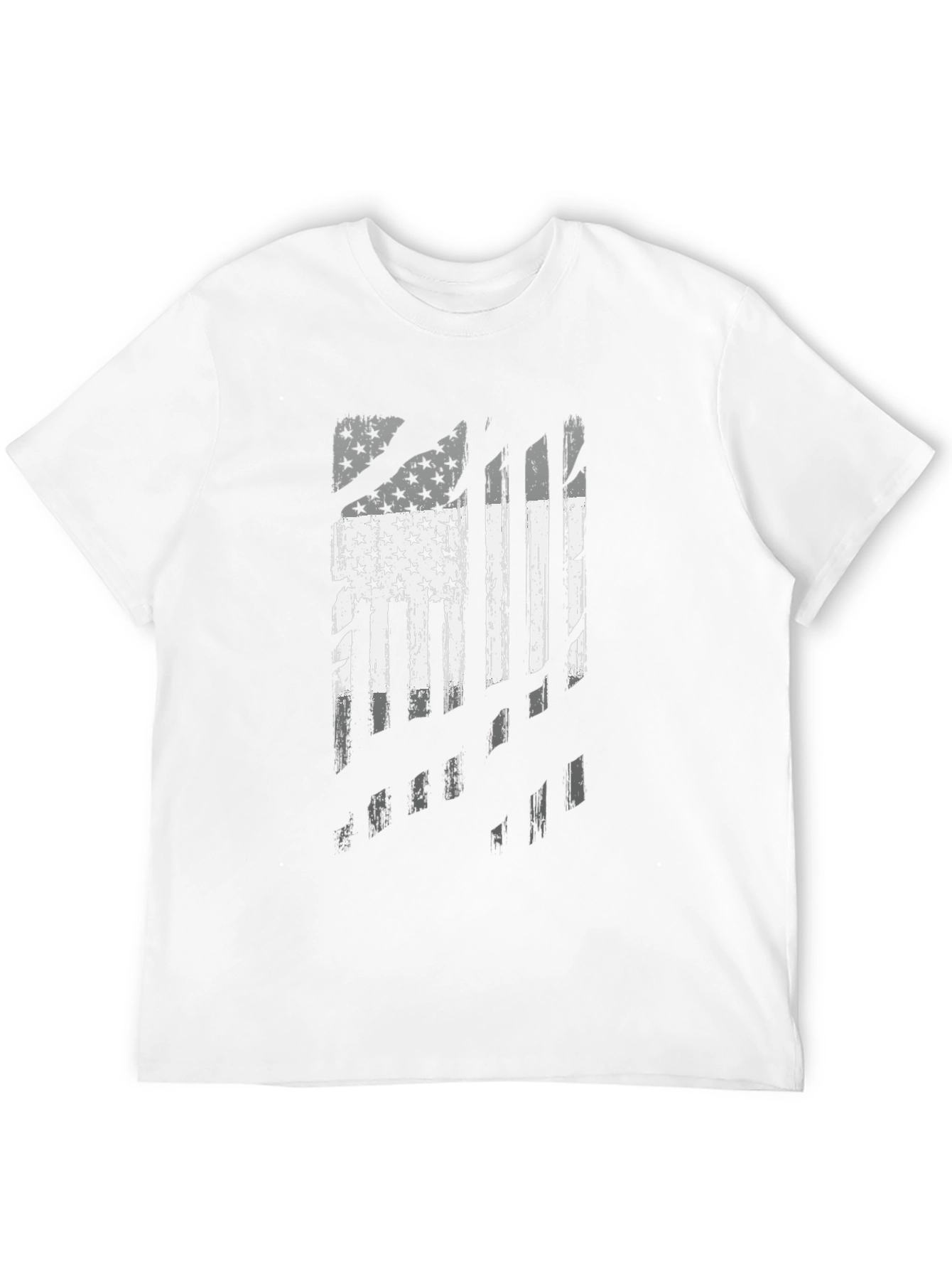 Distressed American Flag Graphic Black T-Shirt