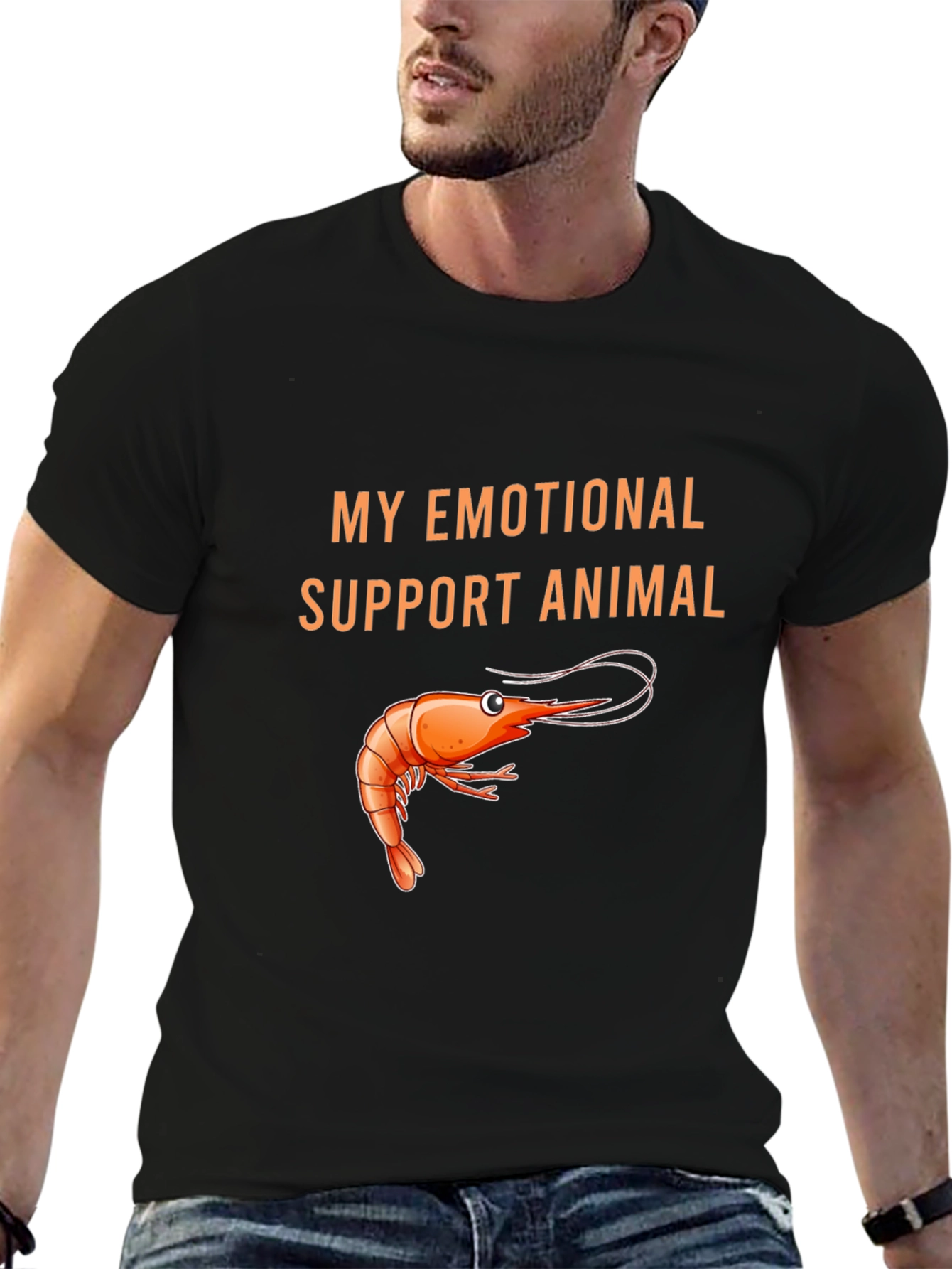 Emotional Support Animal Shrimp Graphic Tee