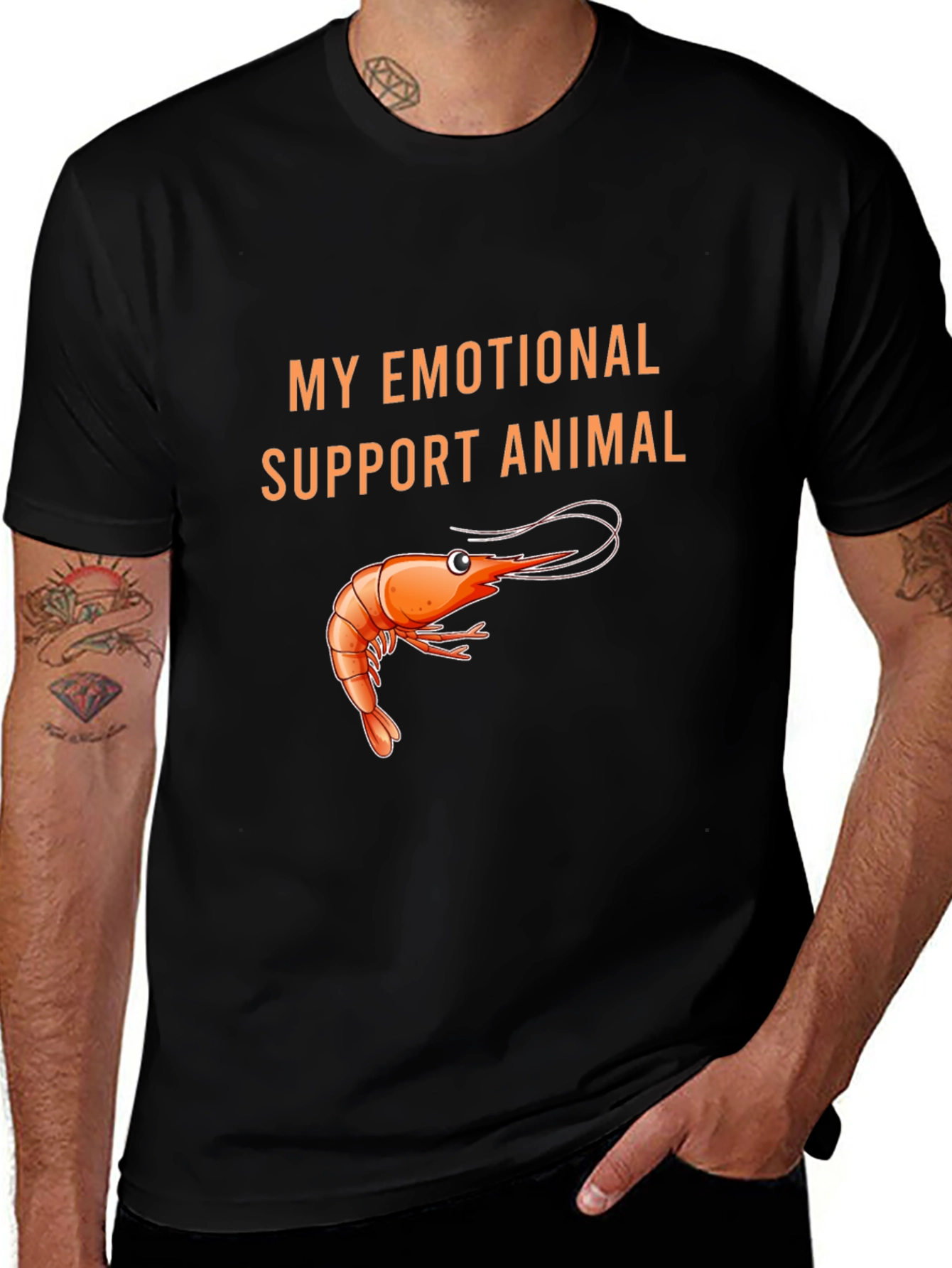 Emotional Support Animal Shrimp Graphic Tee