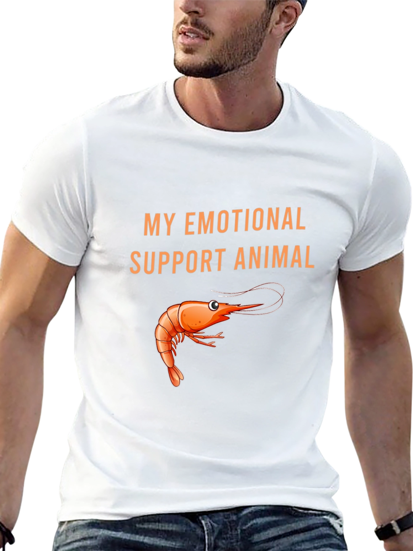 Emotional Support Animal Shrimp Graphic Tee