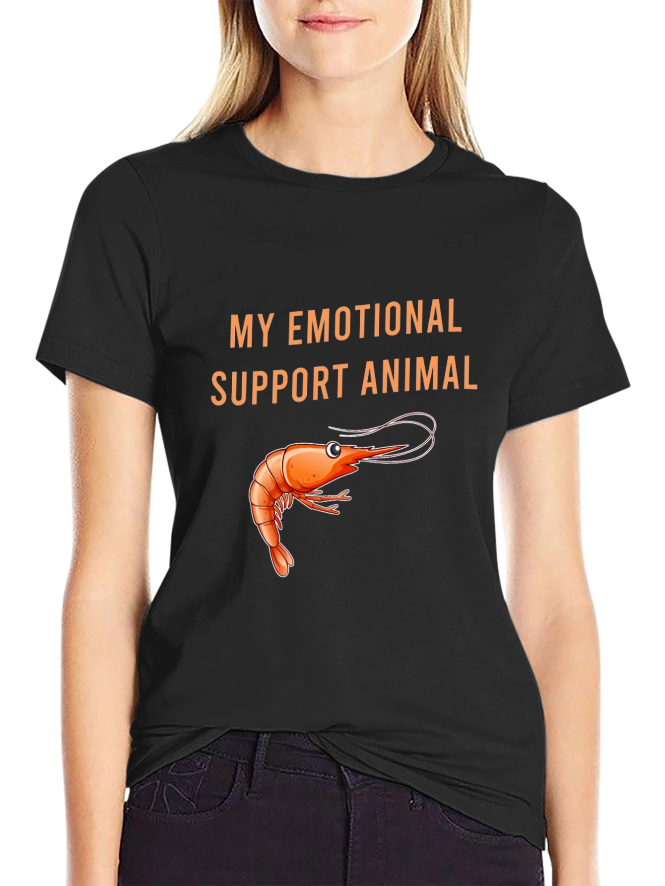 Emotional Support Animal Shrimp Graphic Tee