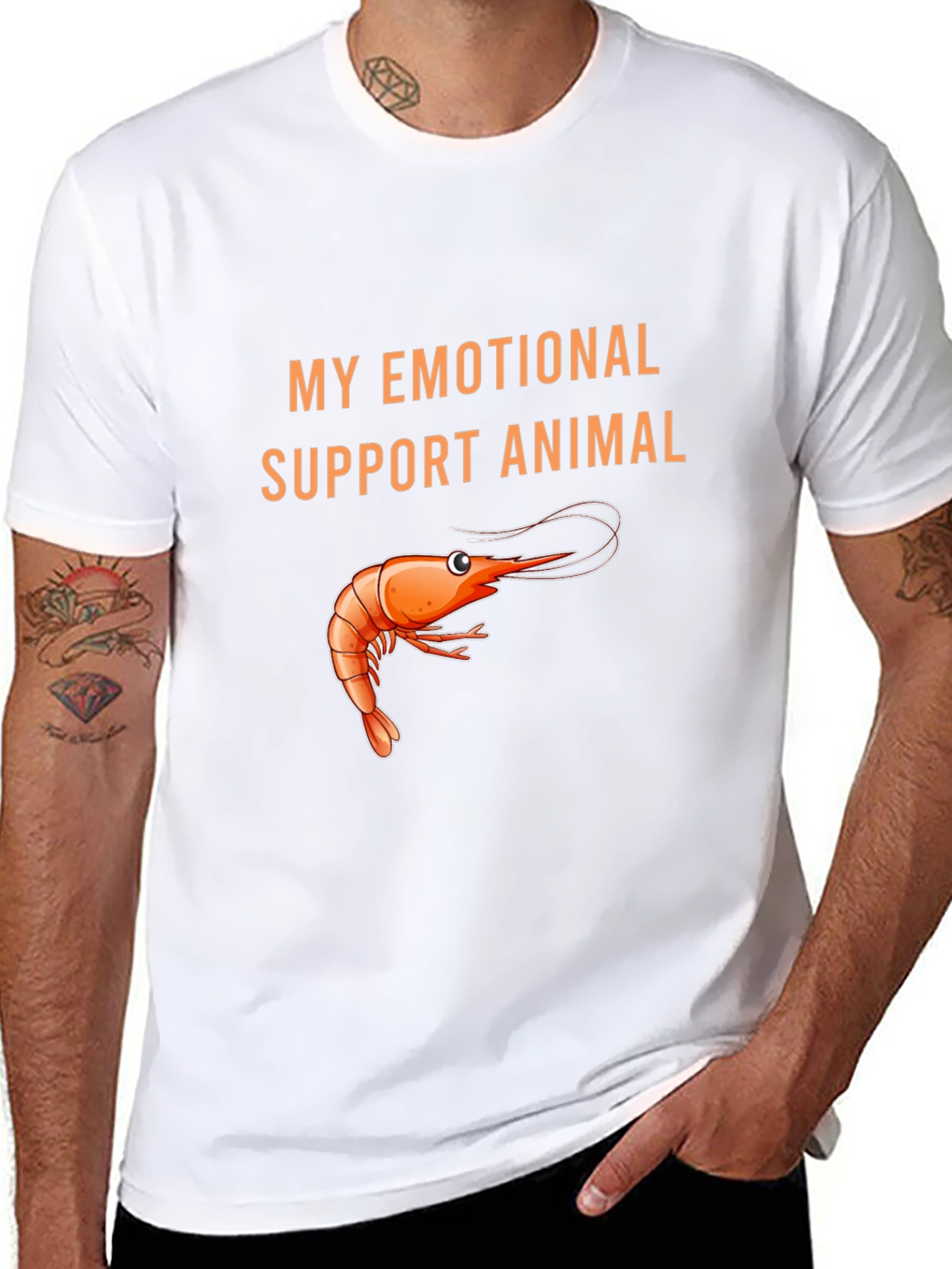 Emotional Support Animal Shrimp Graphic Tee