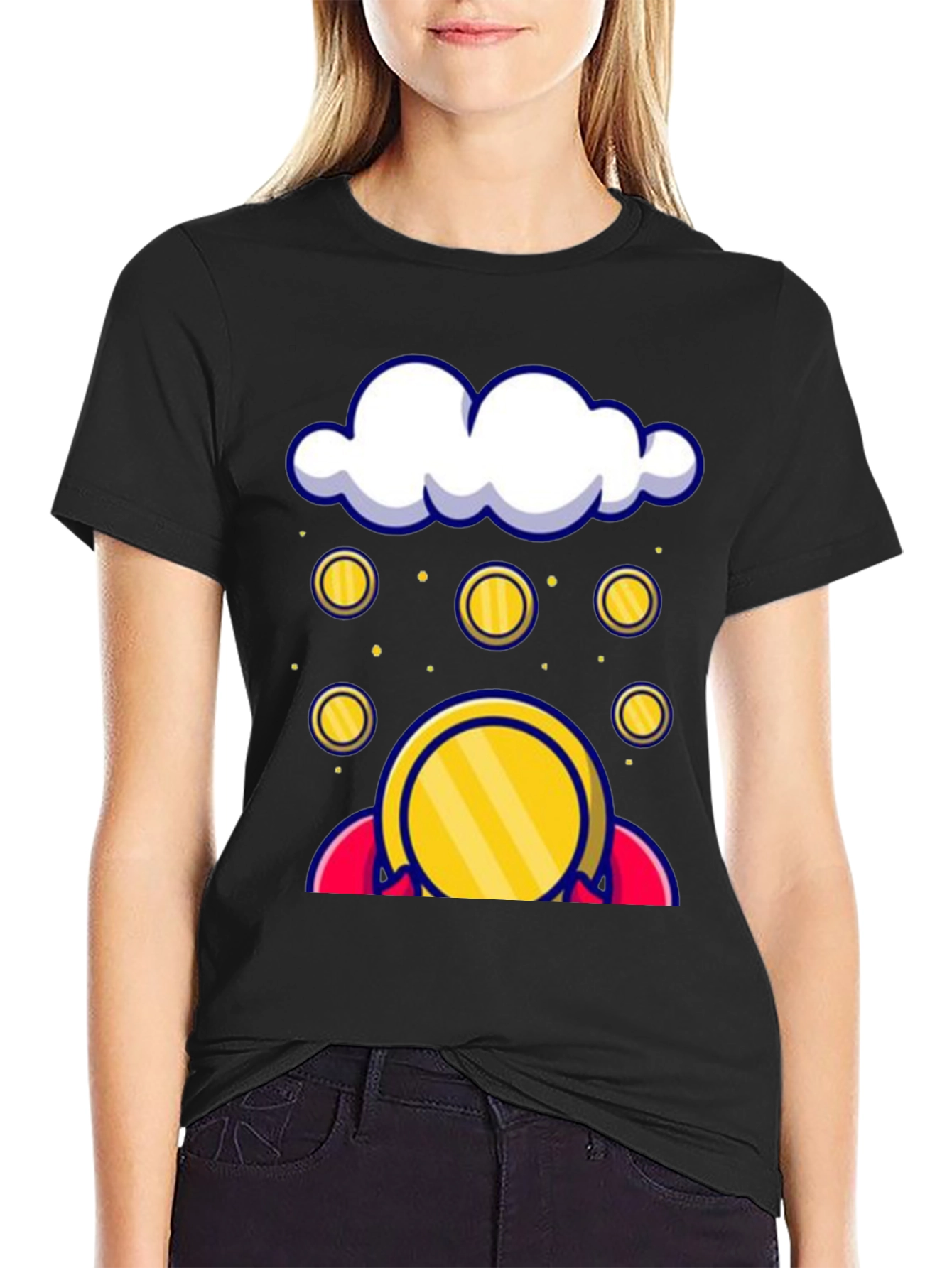 Cloud Coin Graphic Tee - Black