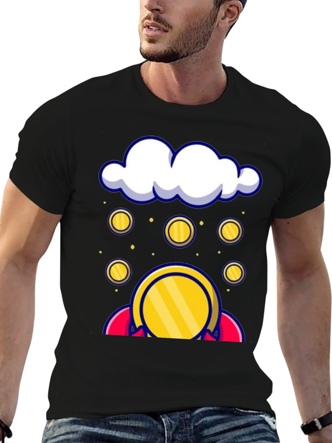 Cloud Coin Graphic Tee - Black