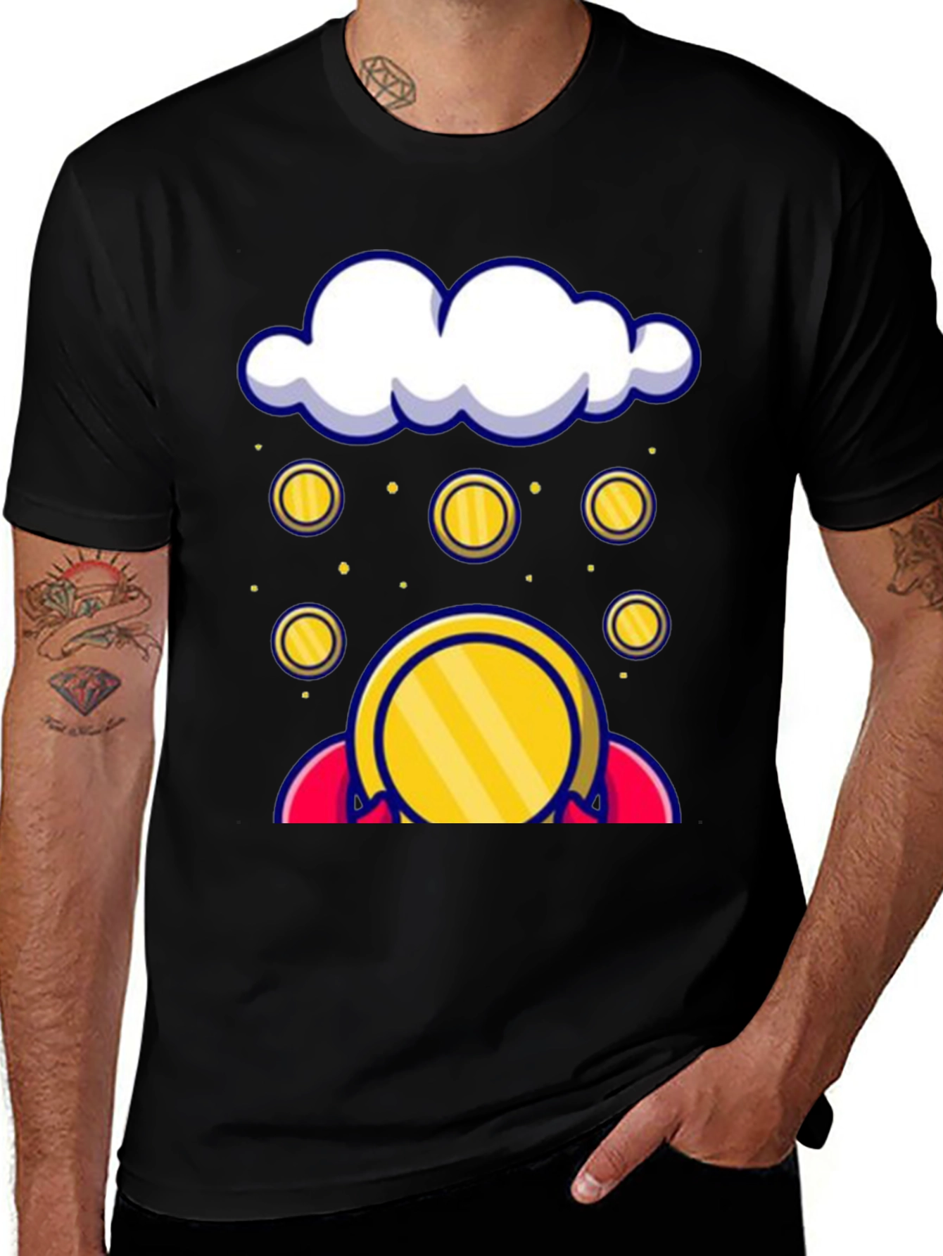 Cloud Coin Graphic Tee - Black