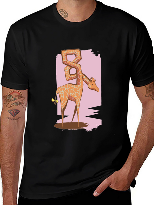 Giraffe Eight T-Shirt - Unique Animal Graphic Tee
