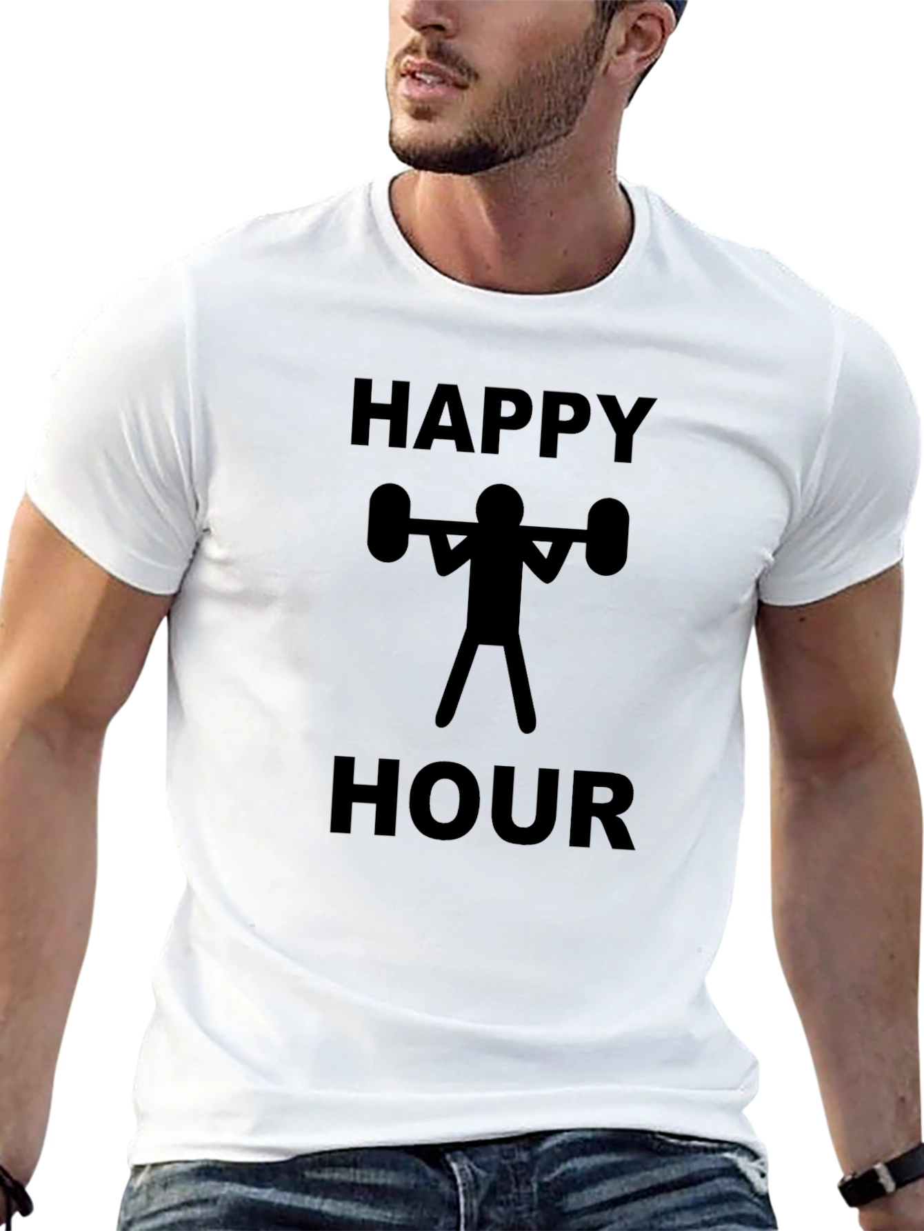 Happy Hour Weightlifting T-Shirt - Black