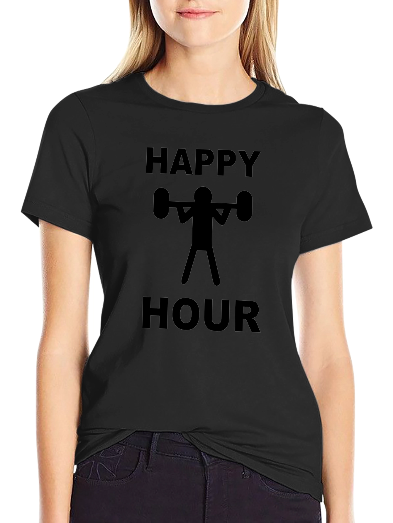 Happy Hour Weightlifting T-Shirt - Black