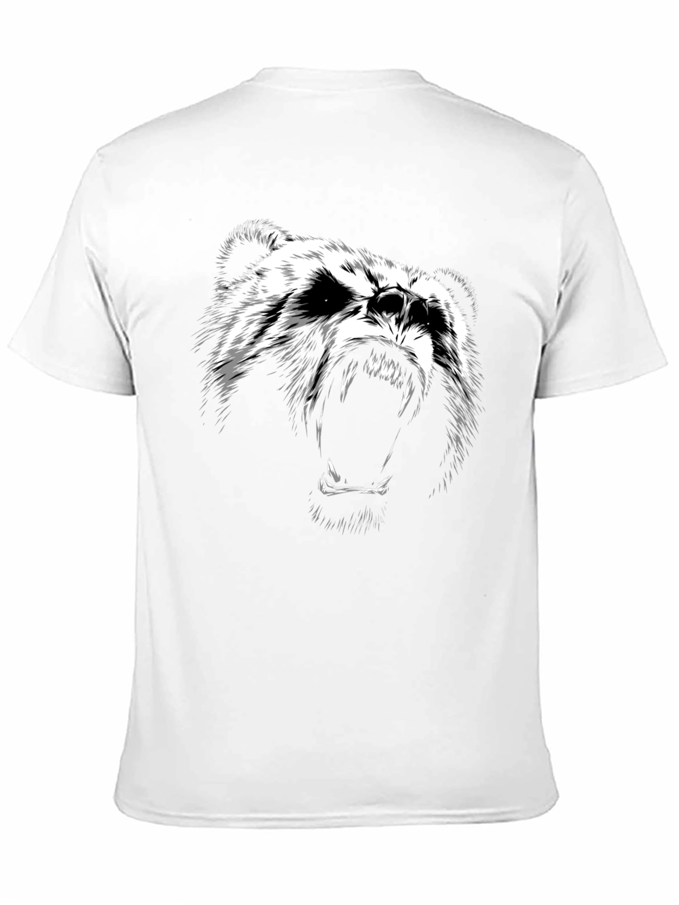 Mens Black T-Shirt with Bear Graphic