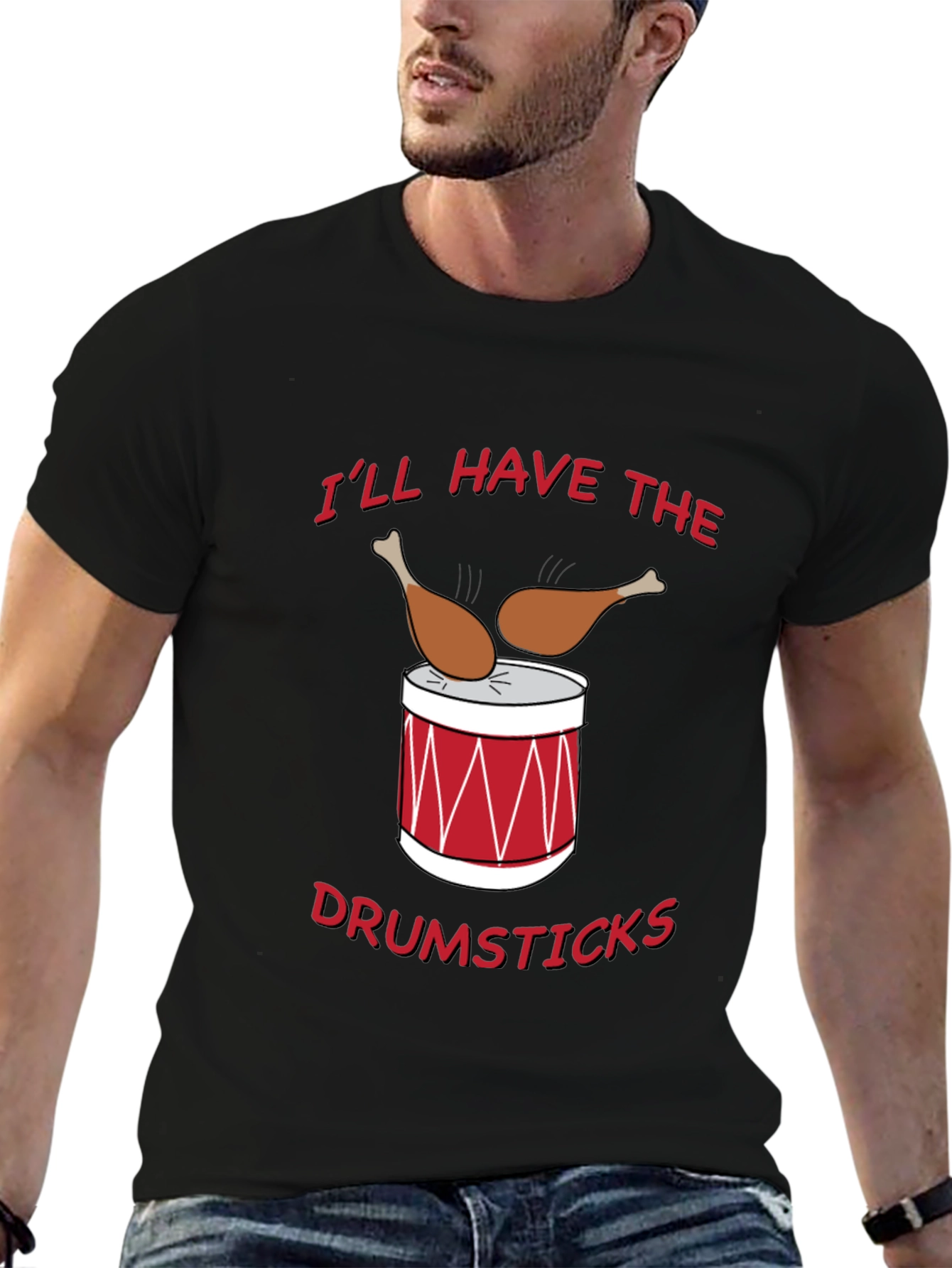 Funny Drumsticks Graphic T-Shirt - Foodie Humor