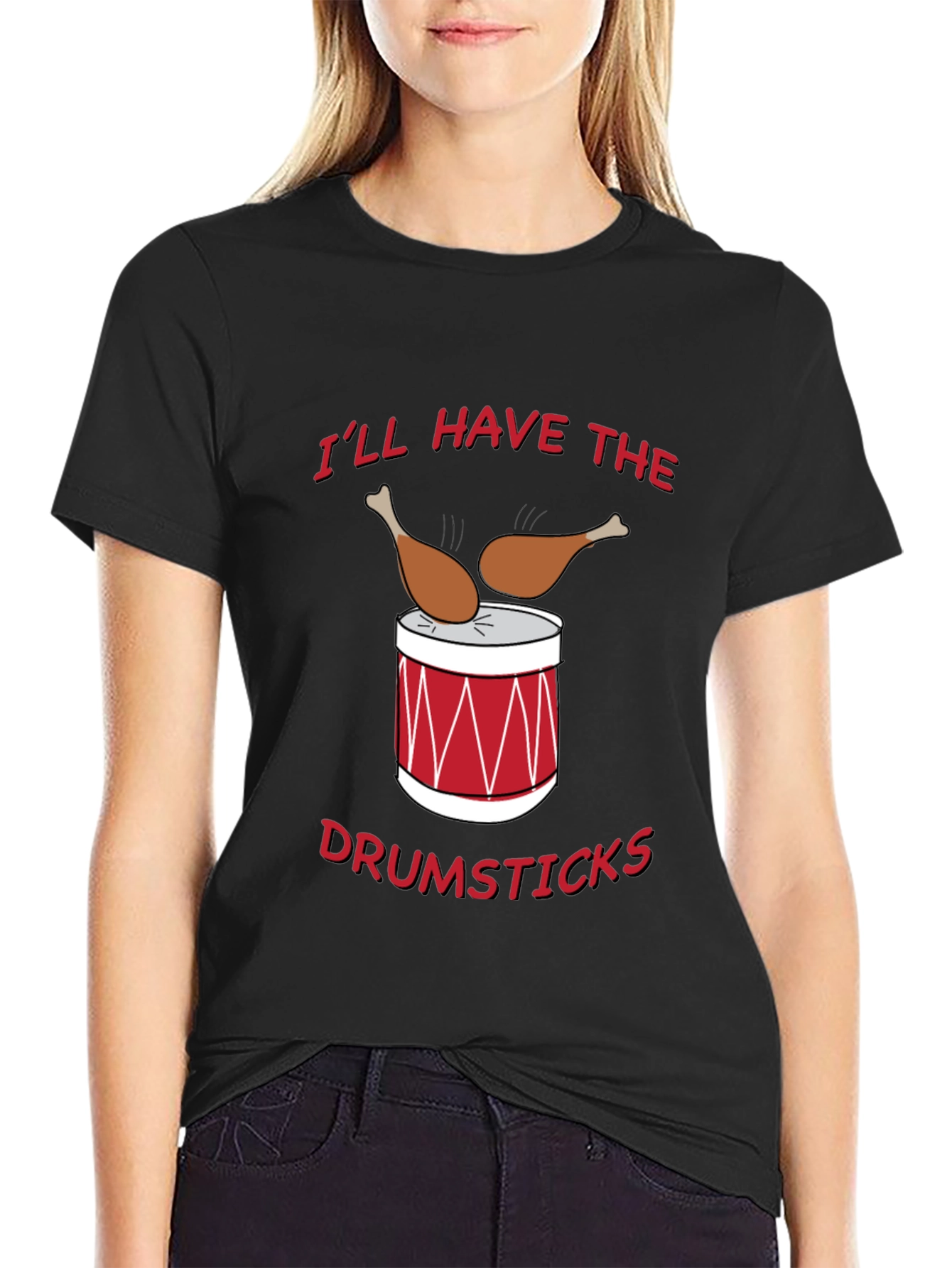 Funny Drumsticks Graphic T-Shirt - Foodie Humor