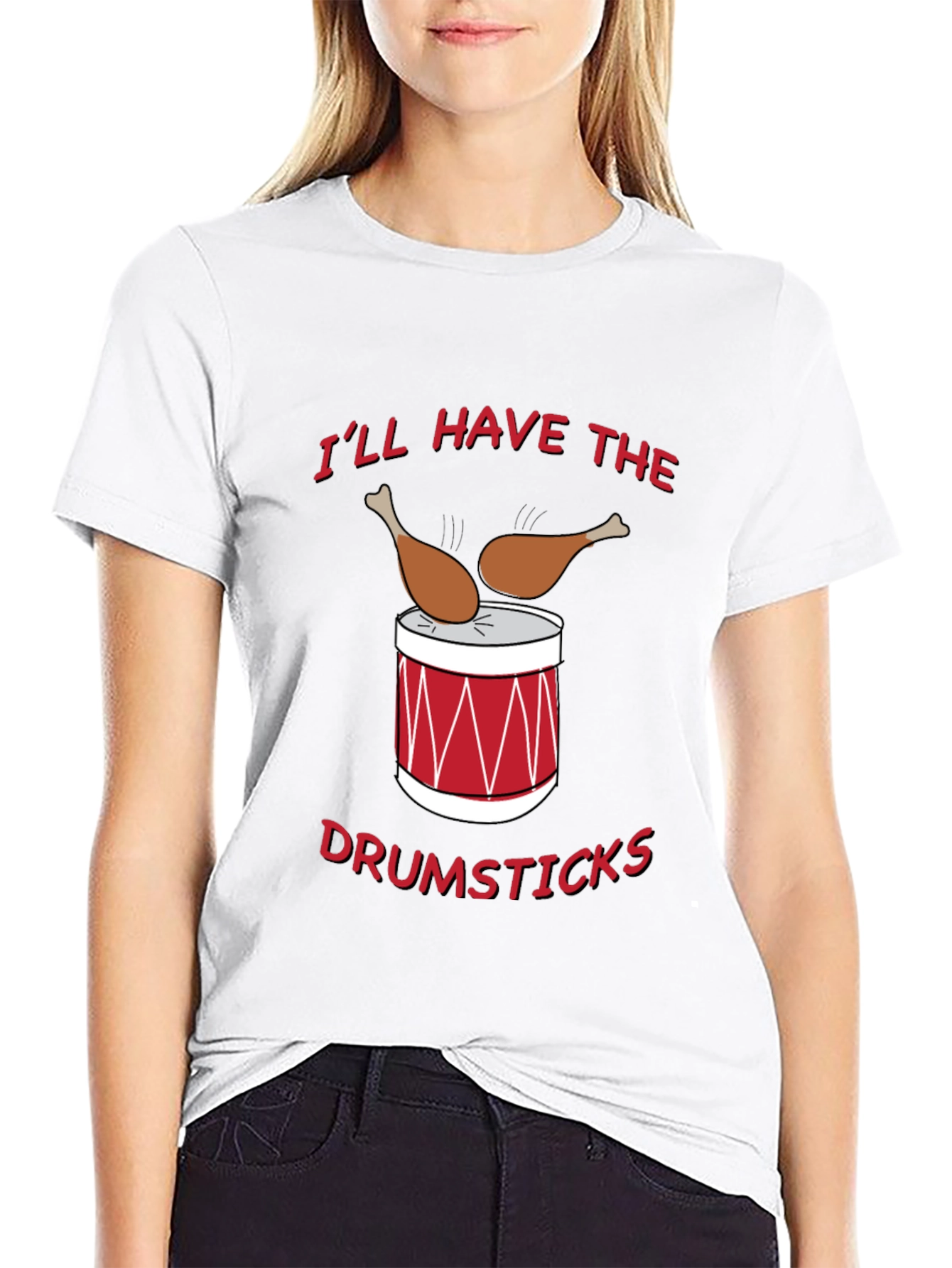 Funny Drumsticks Graphic T-Shirt - Foodie Humor