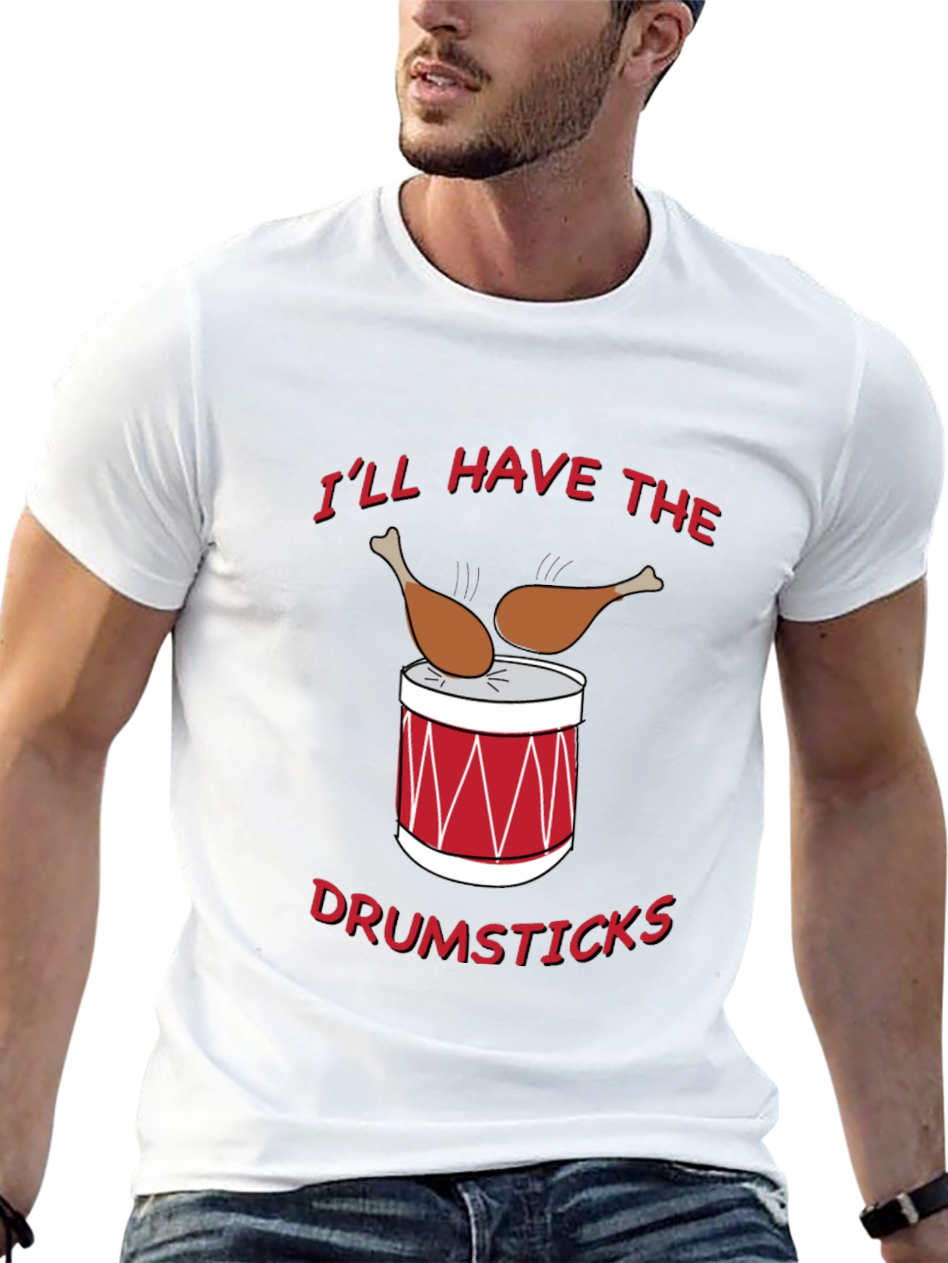 Funny Drumsticks Graphic T-Shirt - Foodie Humor