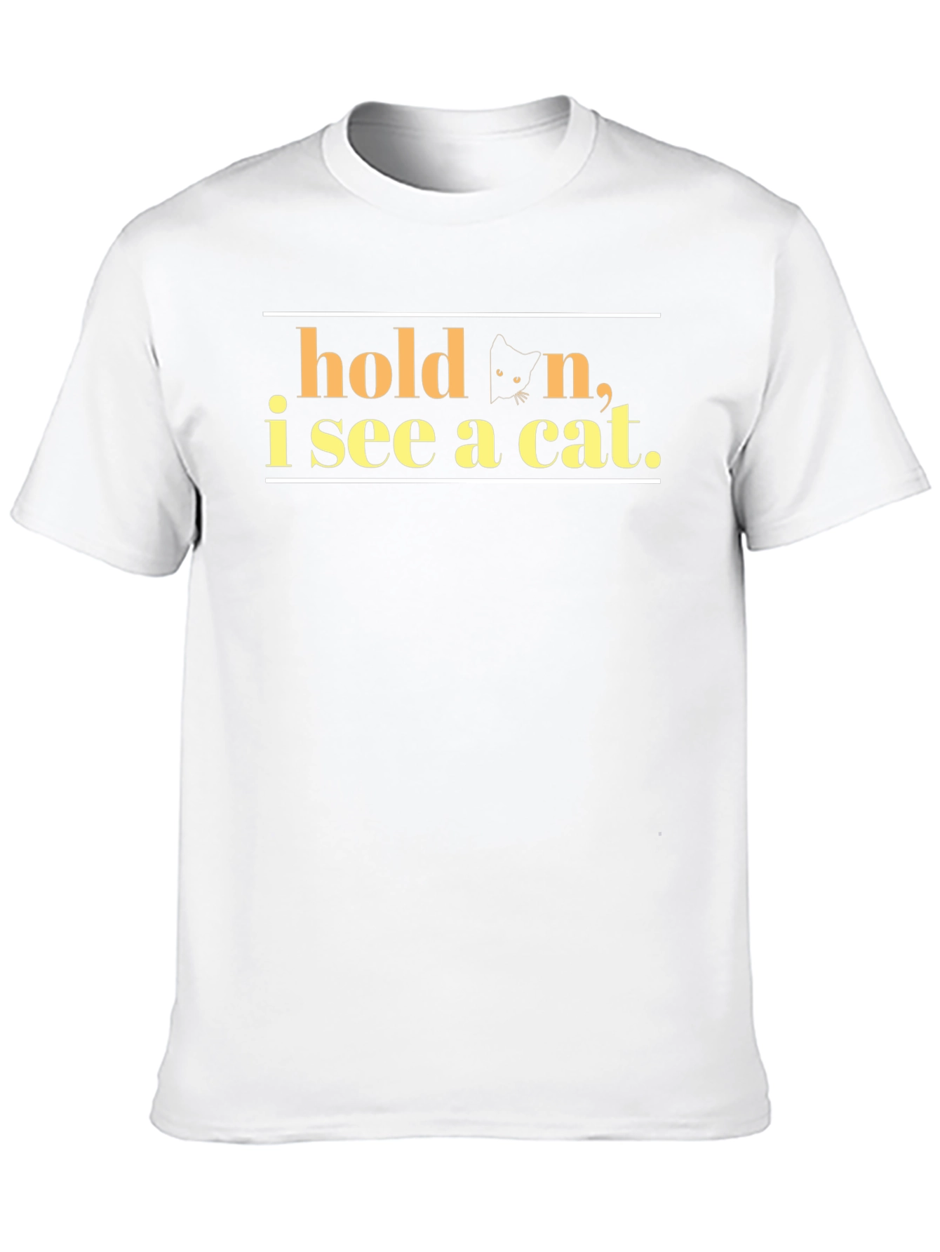 Hold On I See A Cat Black T-Shirt