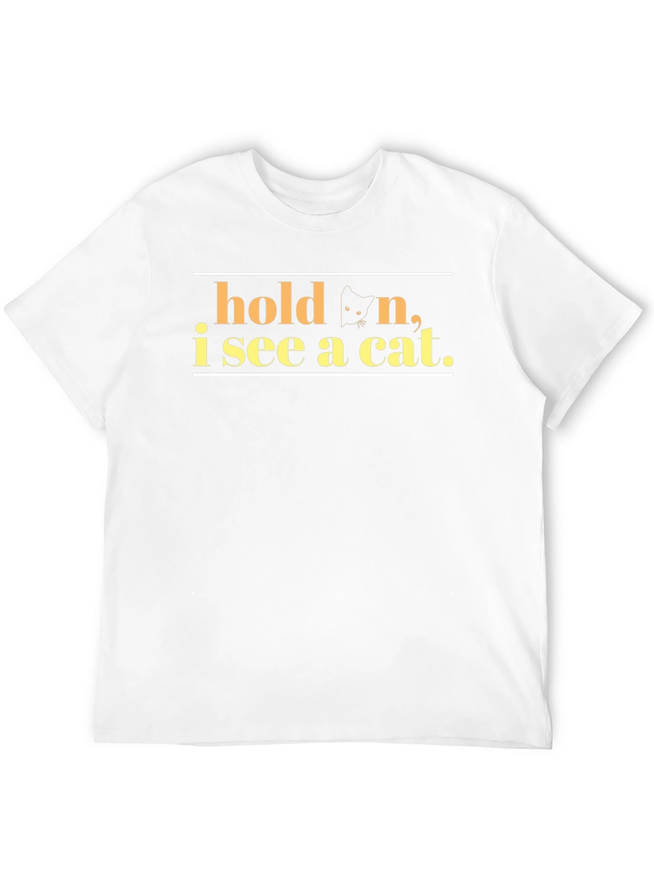 Hold On I See A Cat Black T-Shirt