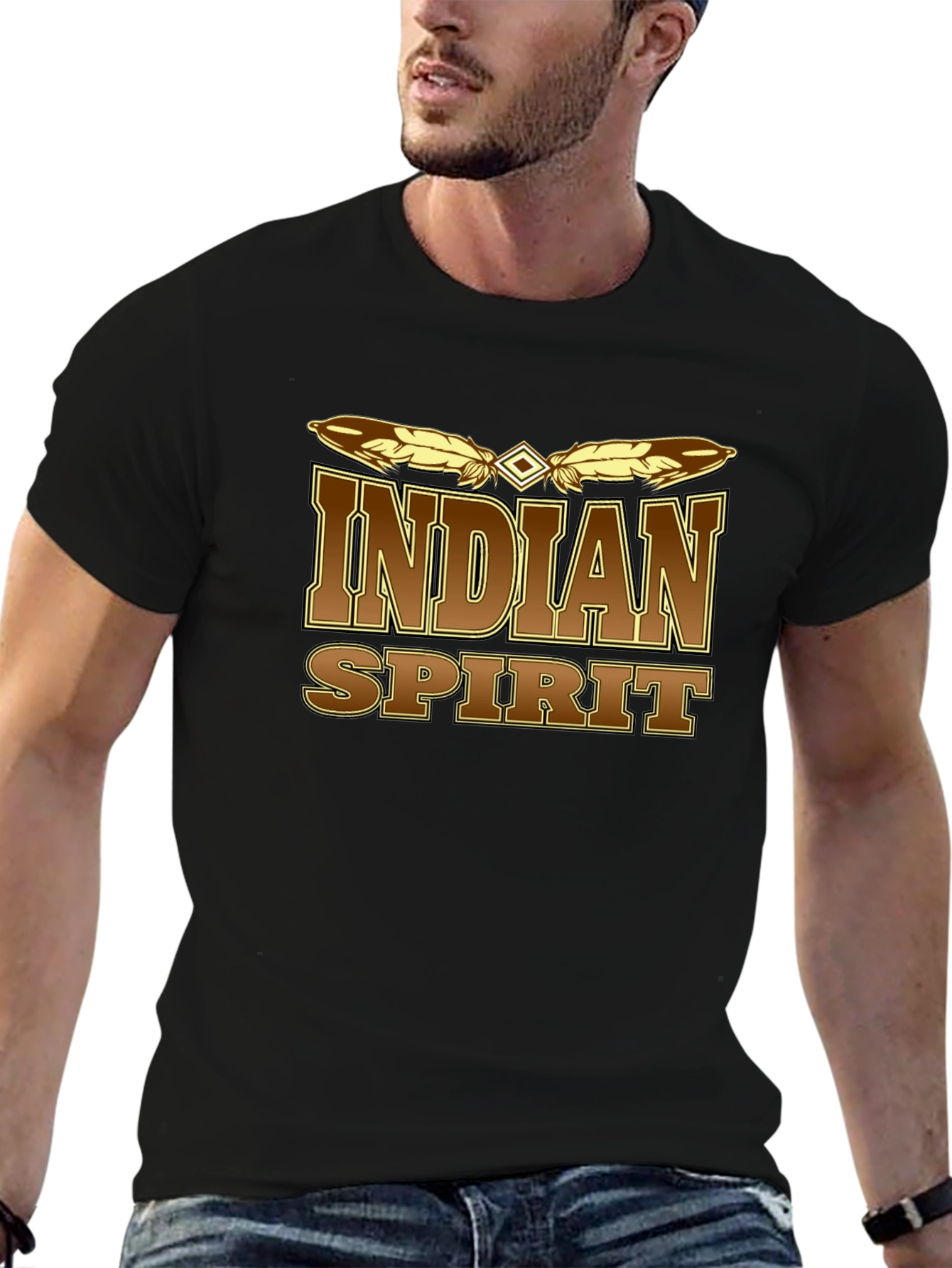 Indian Spirit Graphic Tee - Mens Black T-Shirt