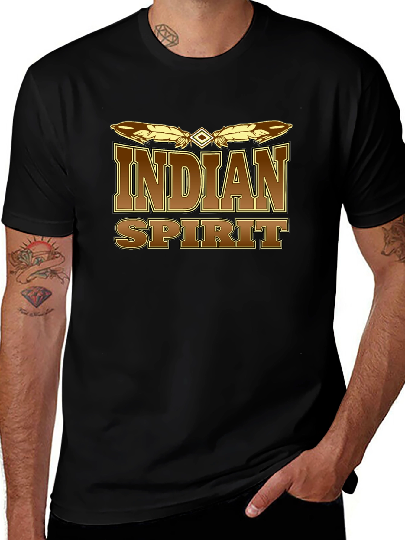Indian Spirit Graphic Tee - Mens Black T-Shirt