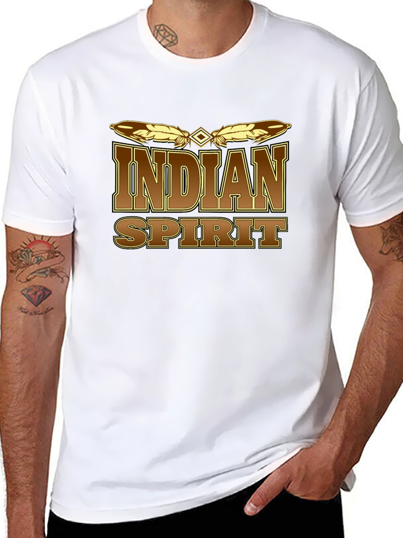 Indian Spirit Graphic Tee - Mens Black T-Shirt