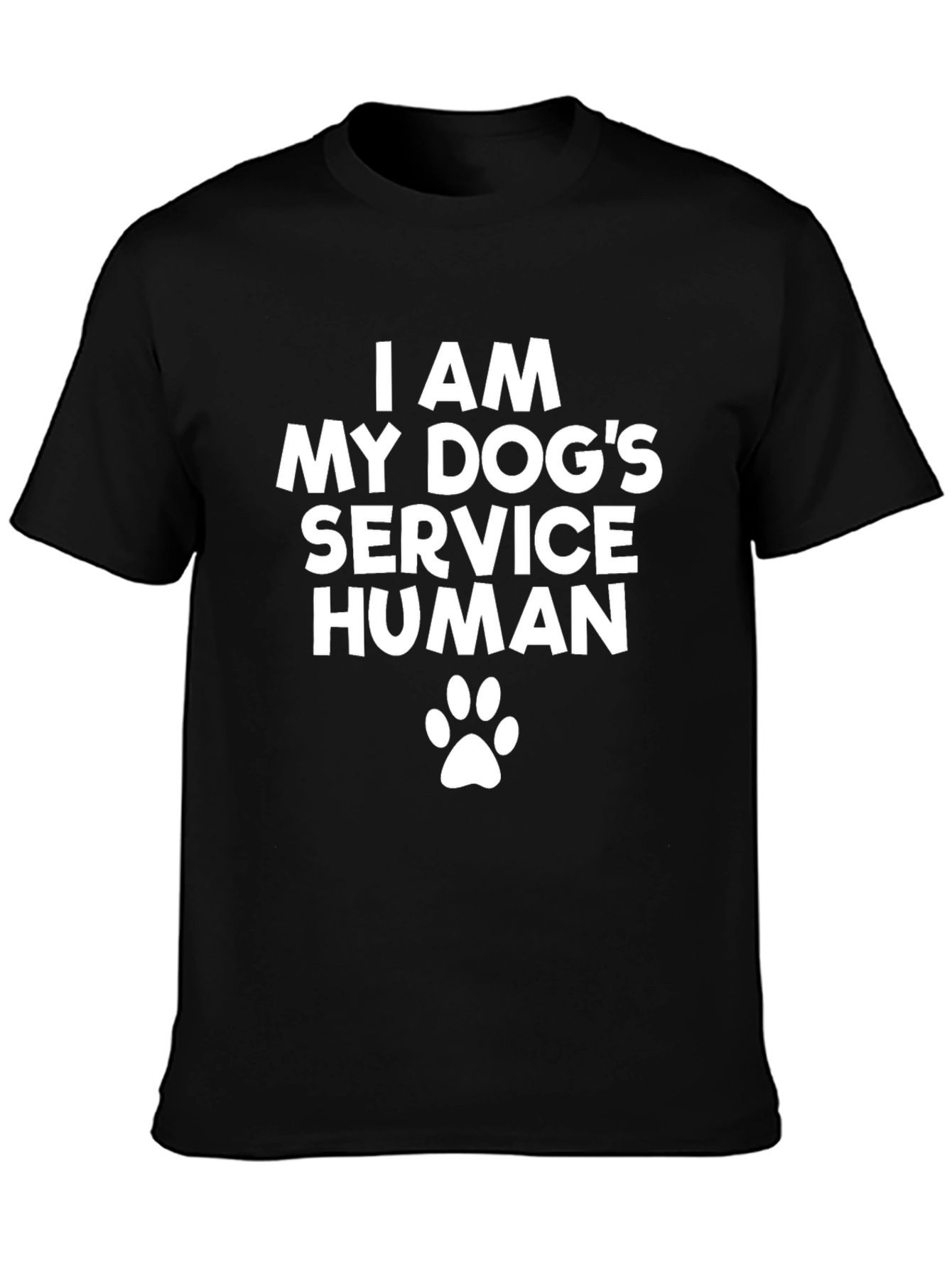 I Am My Dogs Service Human Black T-Shirt