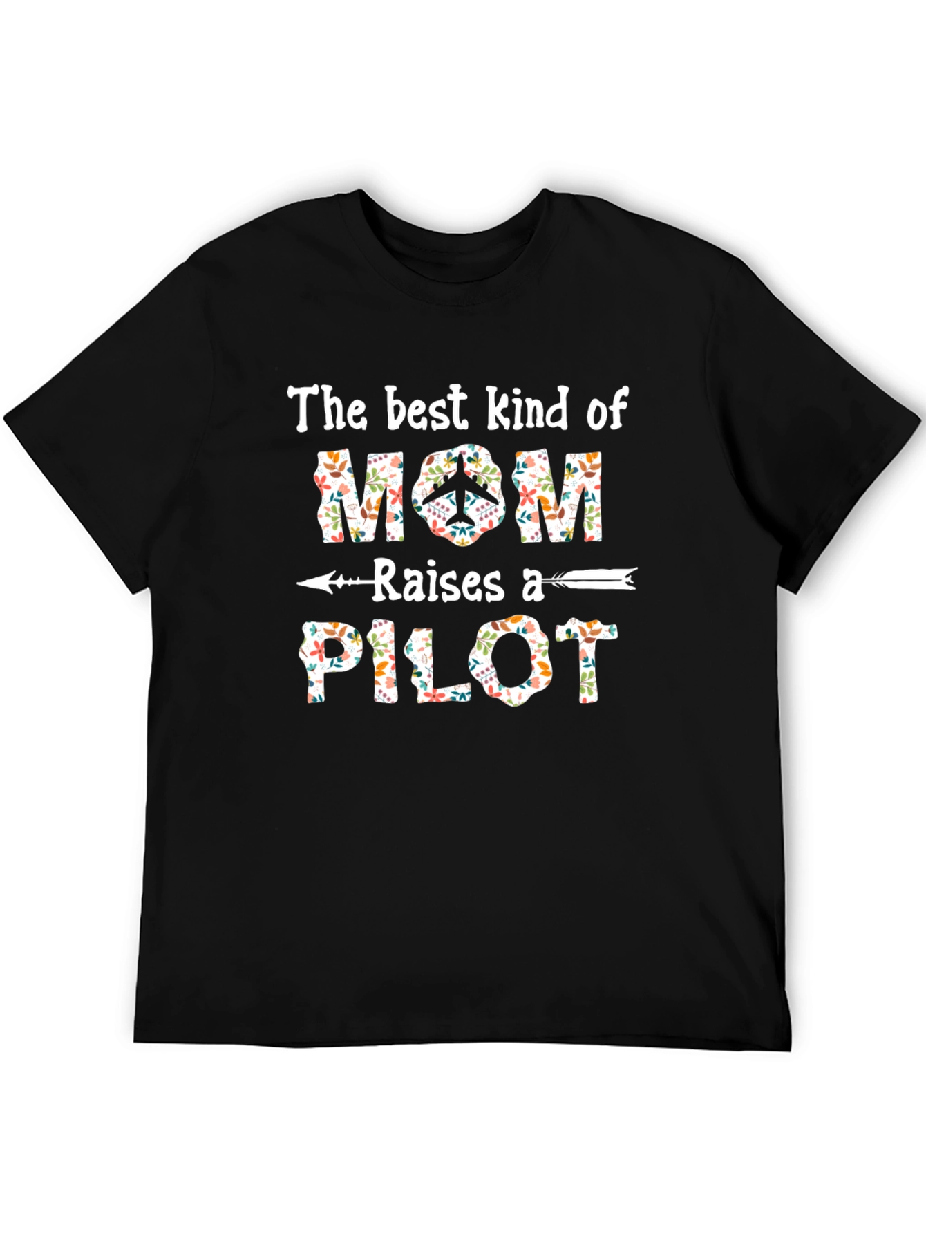 Floral Mom Raises A Pilot Graphic T-Shirt
