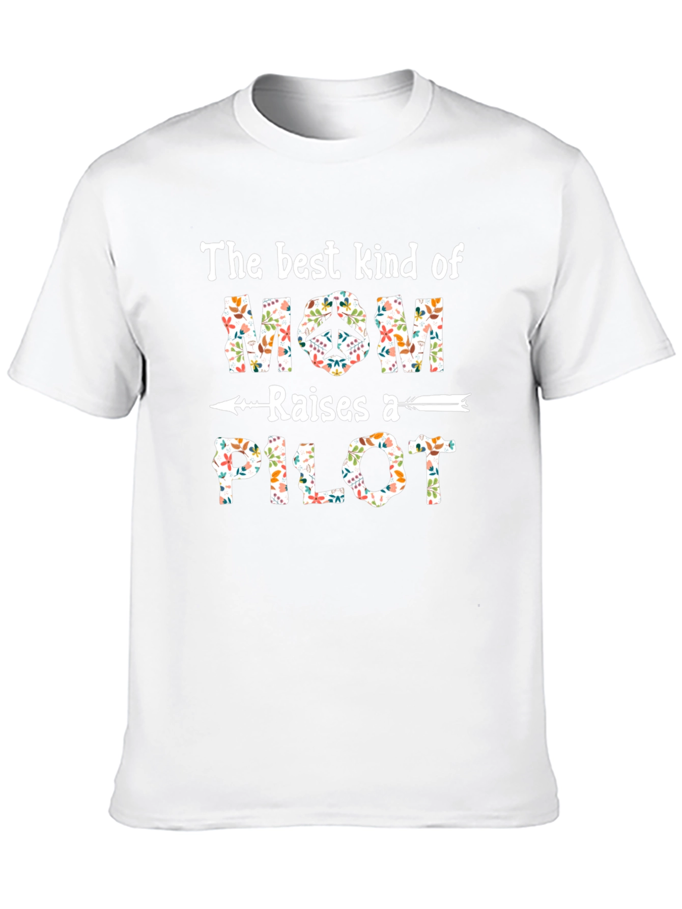Floral Mom Raises A Pilot Graphic T-Shirt