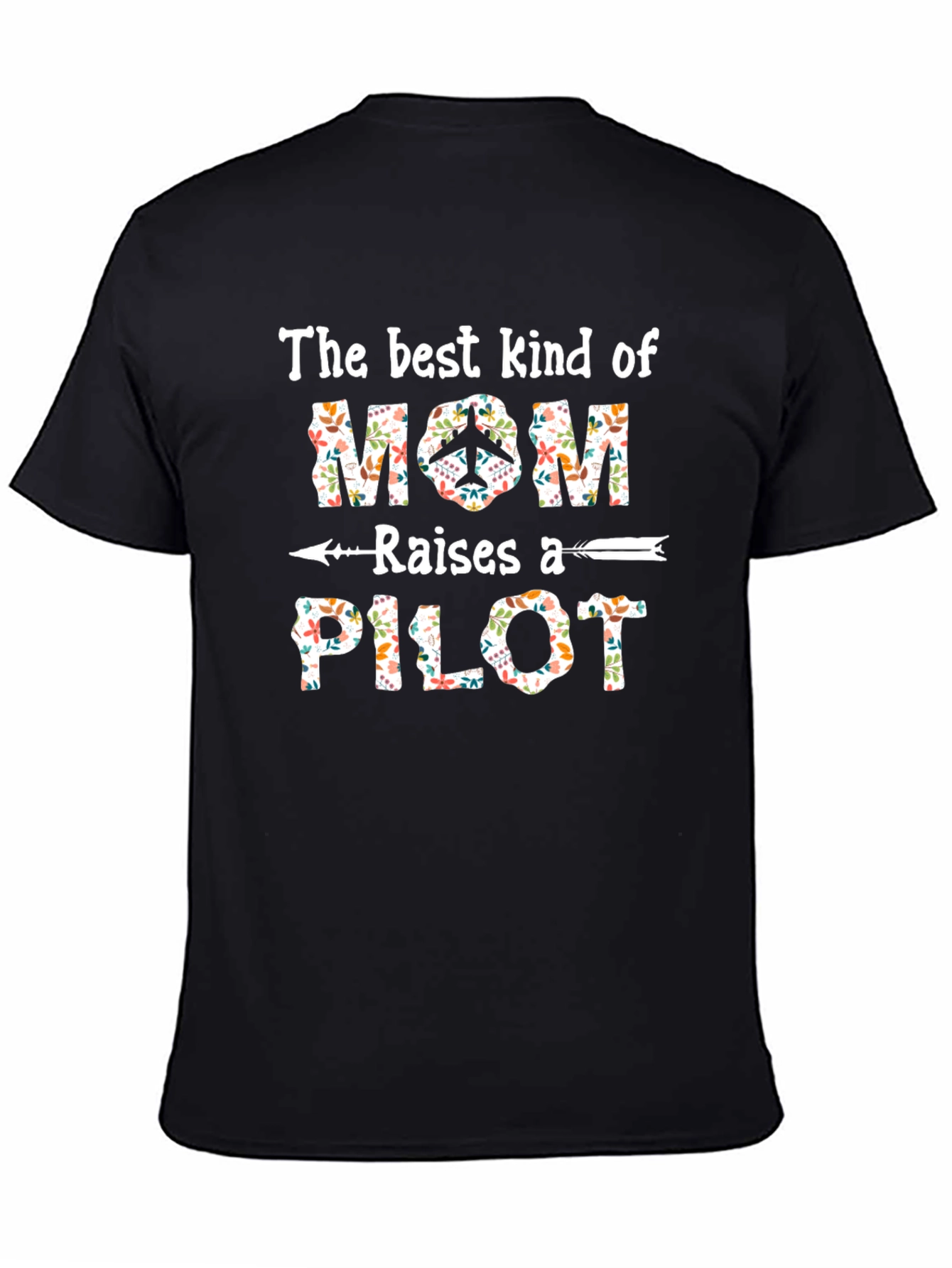Floral Mom Raises A Pilot Graphic T-Shirt