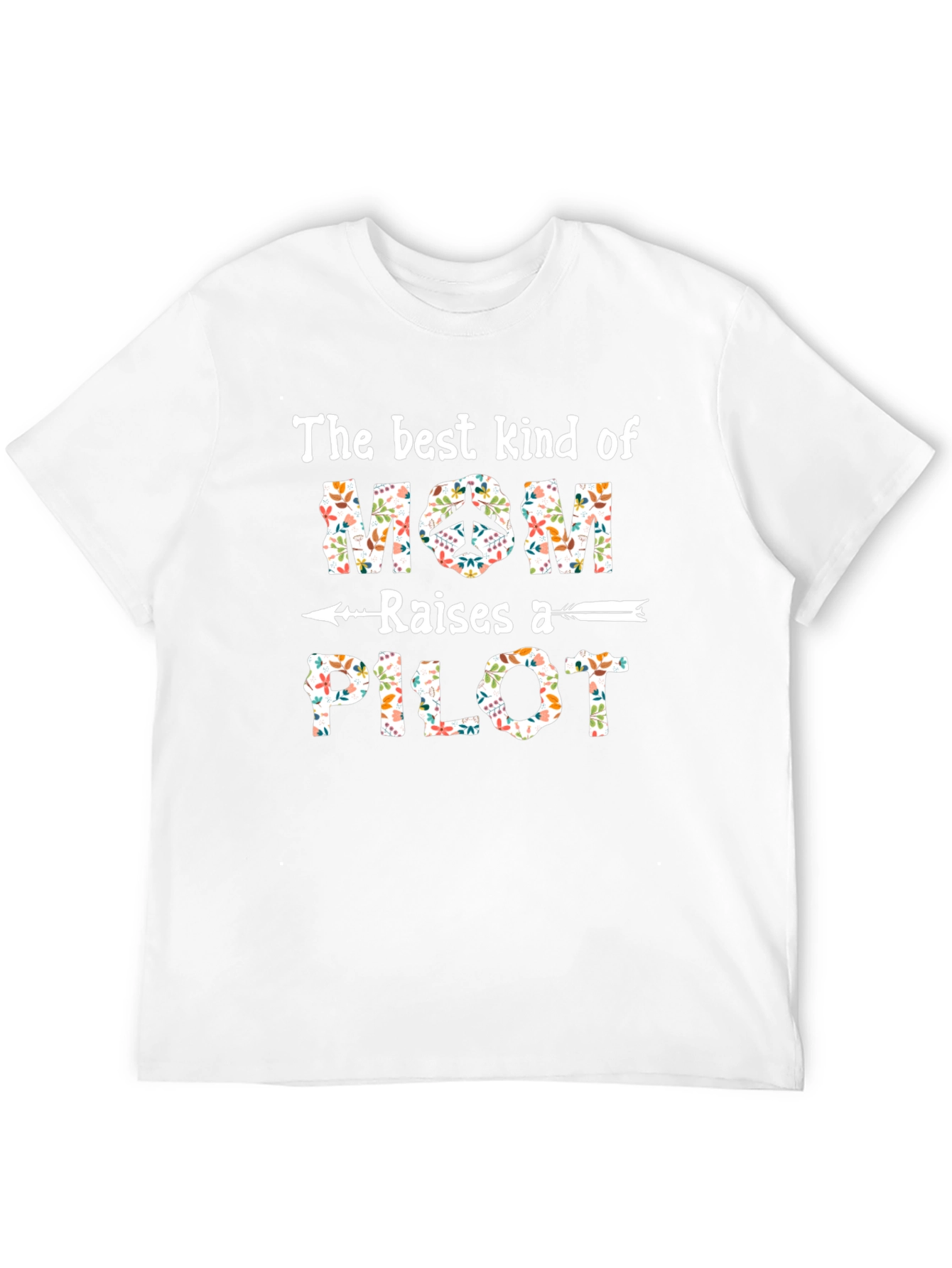 Floral Mom Raises A Pilot Graphic T-Shirt