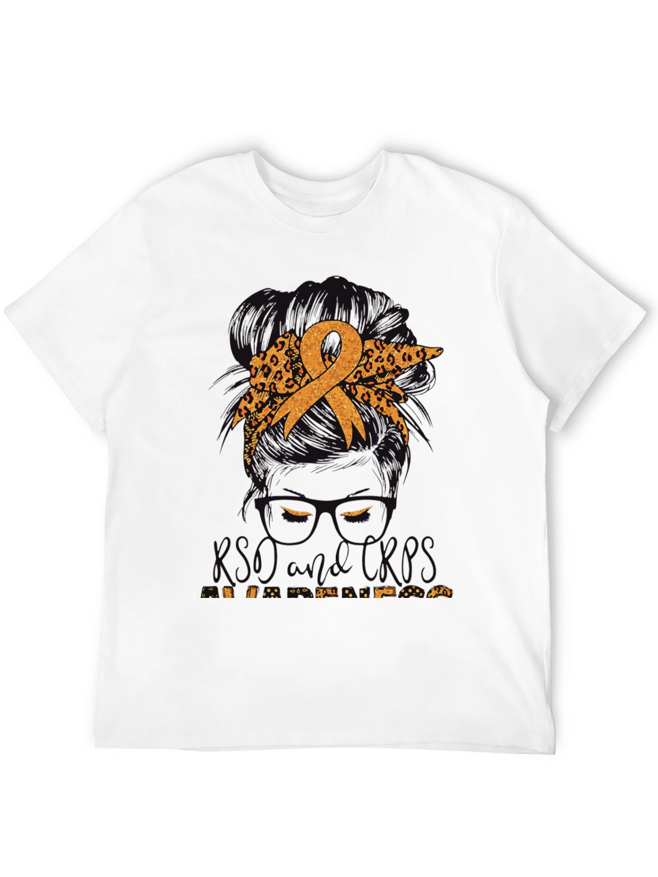 Childhood Cancer Awareness Messy Bun T-Shirt