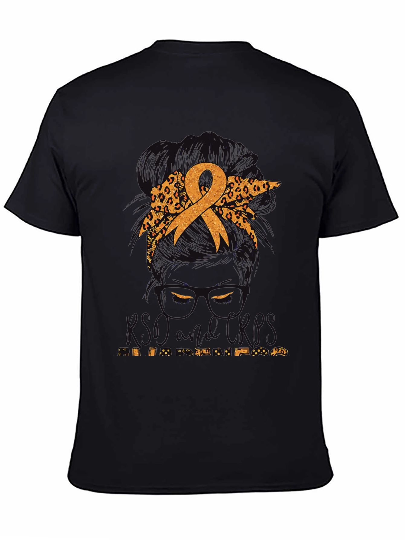 Childhood Cancer Awareness Messy Bun T-Shirt