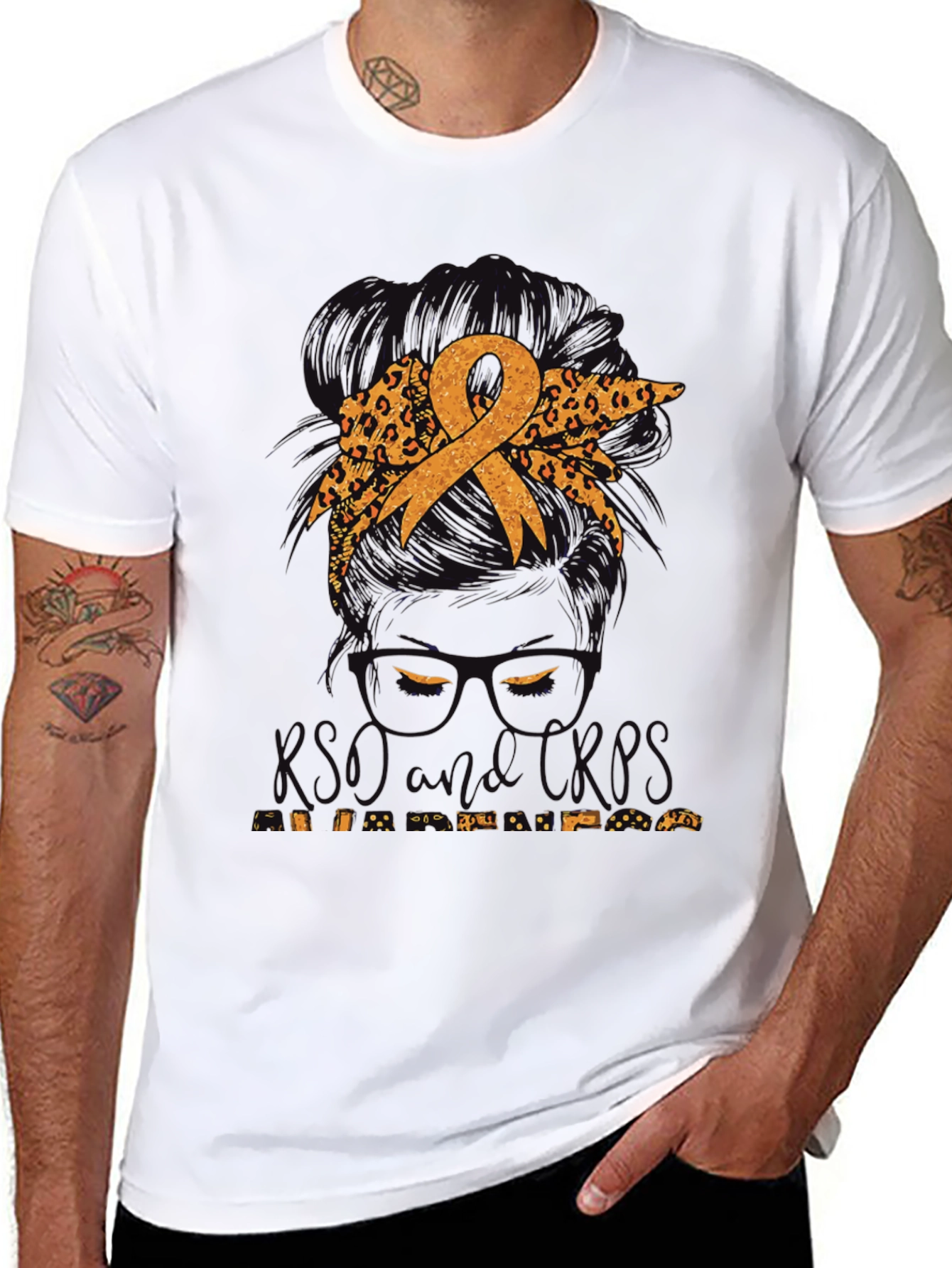 Childhood Cancer Awareness Messy Bun T-Shirt